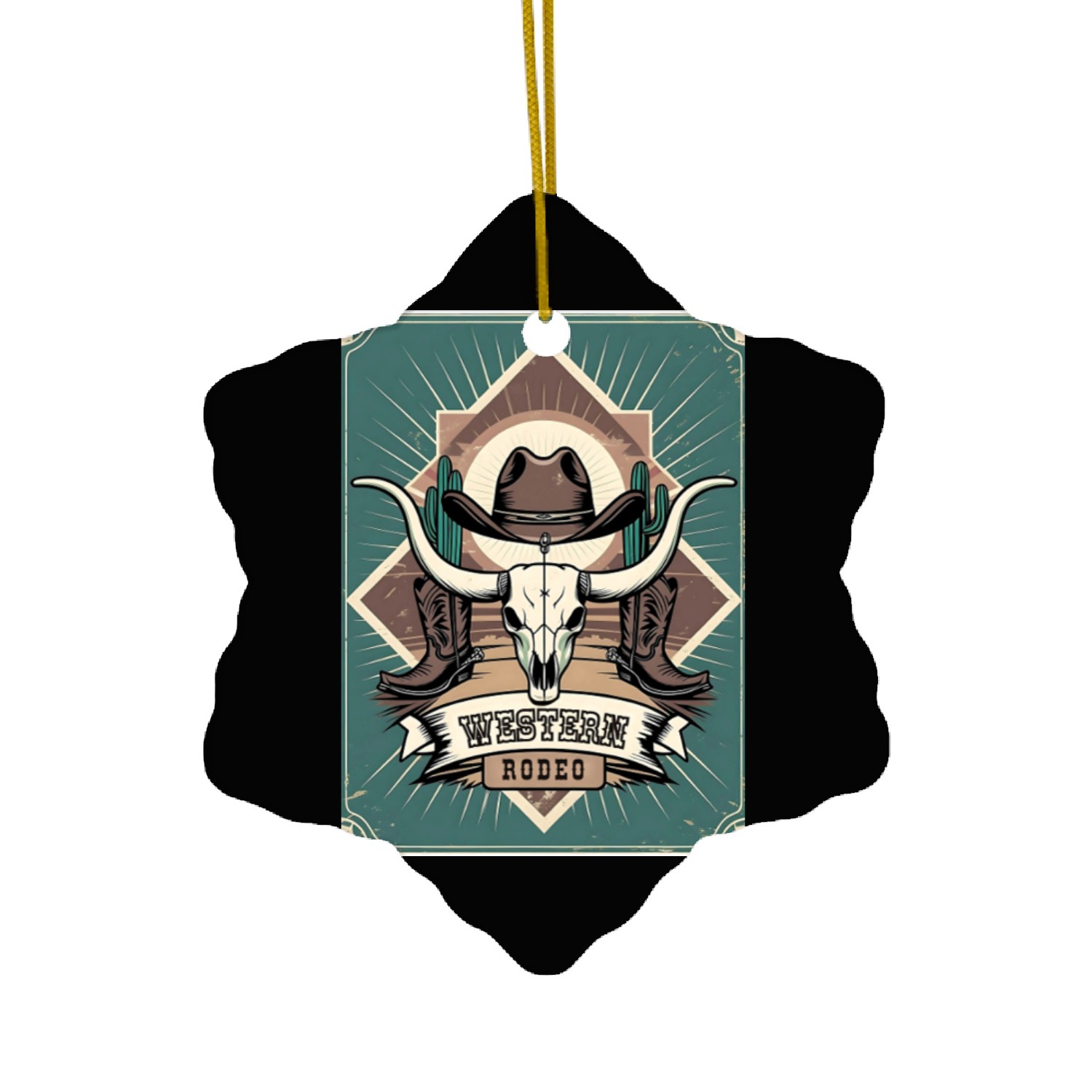 Western Rodeo Ceramic Ornaments: Authentic Cowboy Style Look