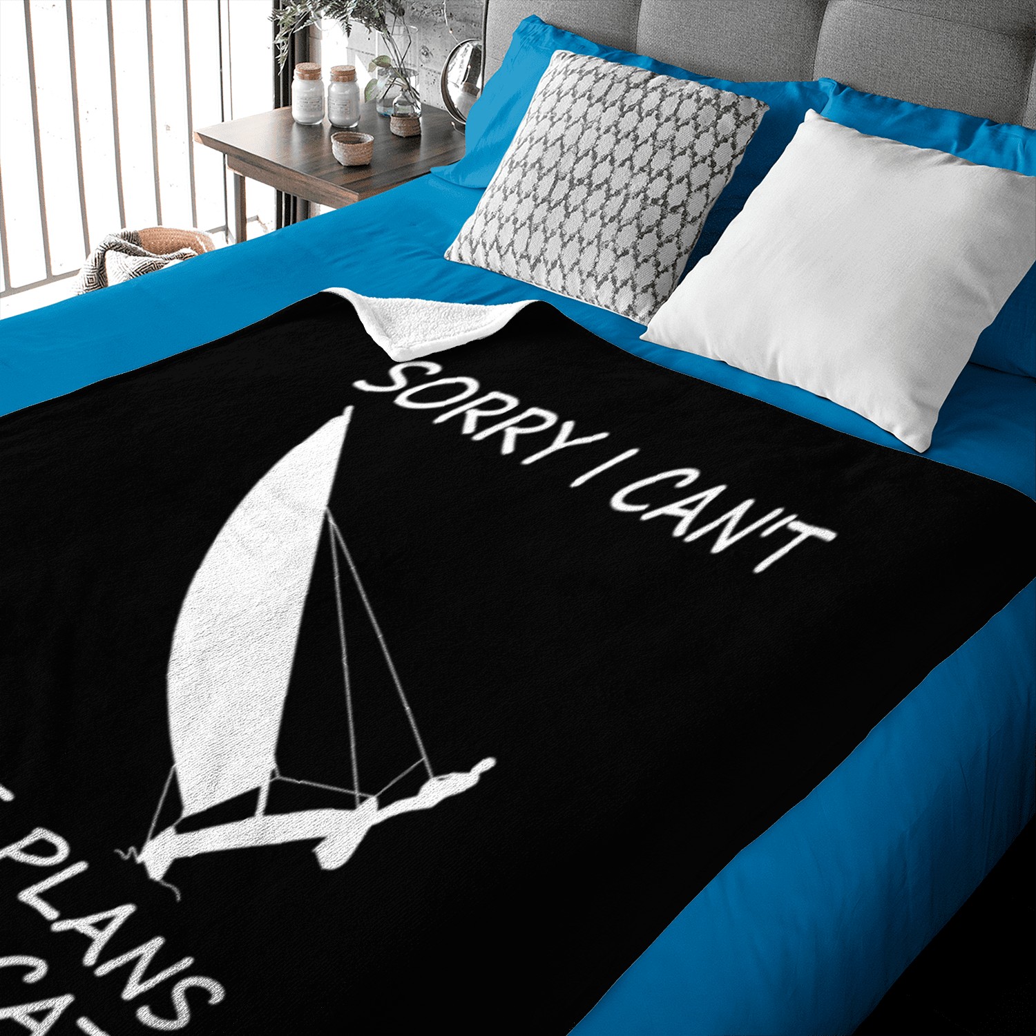 Sorry plans with cat Sailing Baby Blankets