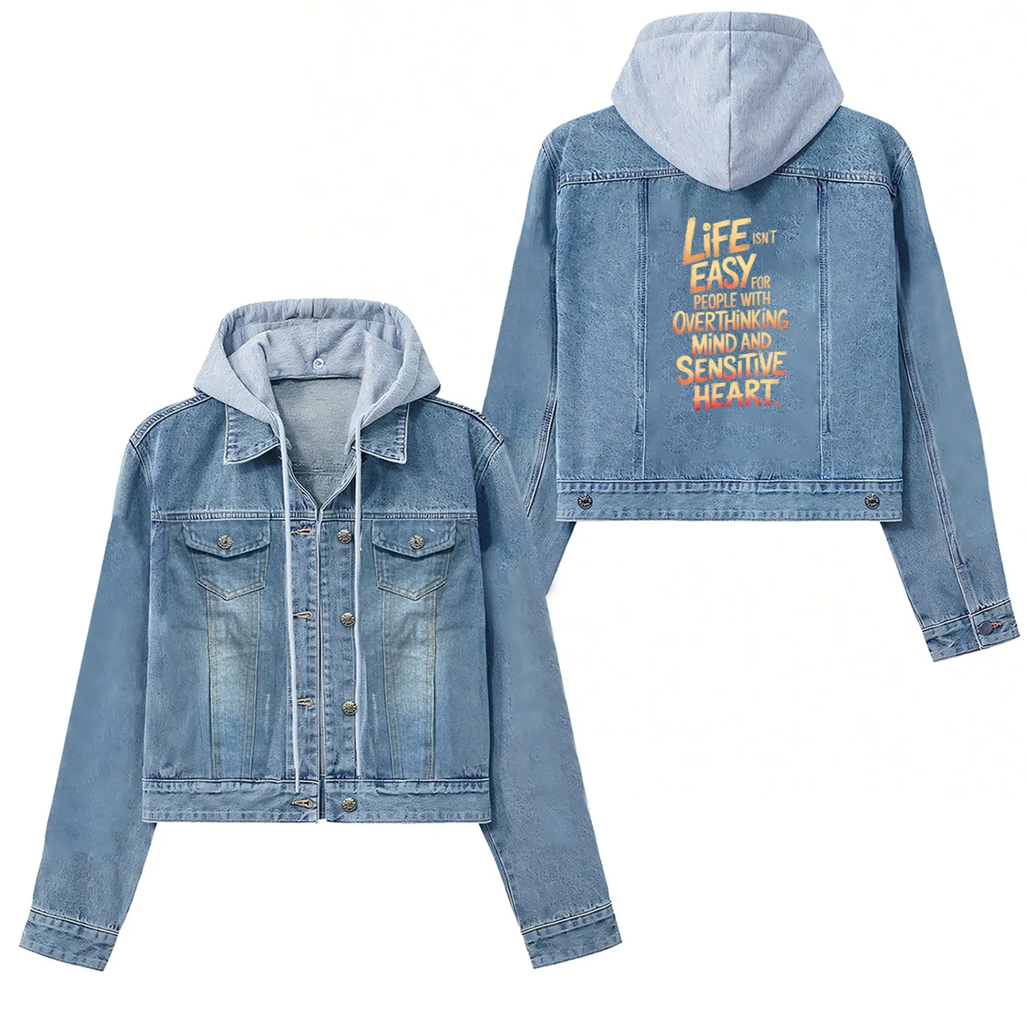 Overthinking & Sensitive Heart Design Women's Denim Jackets