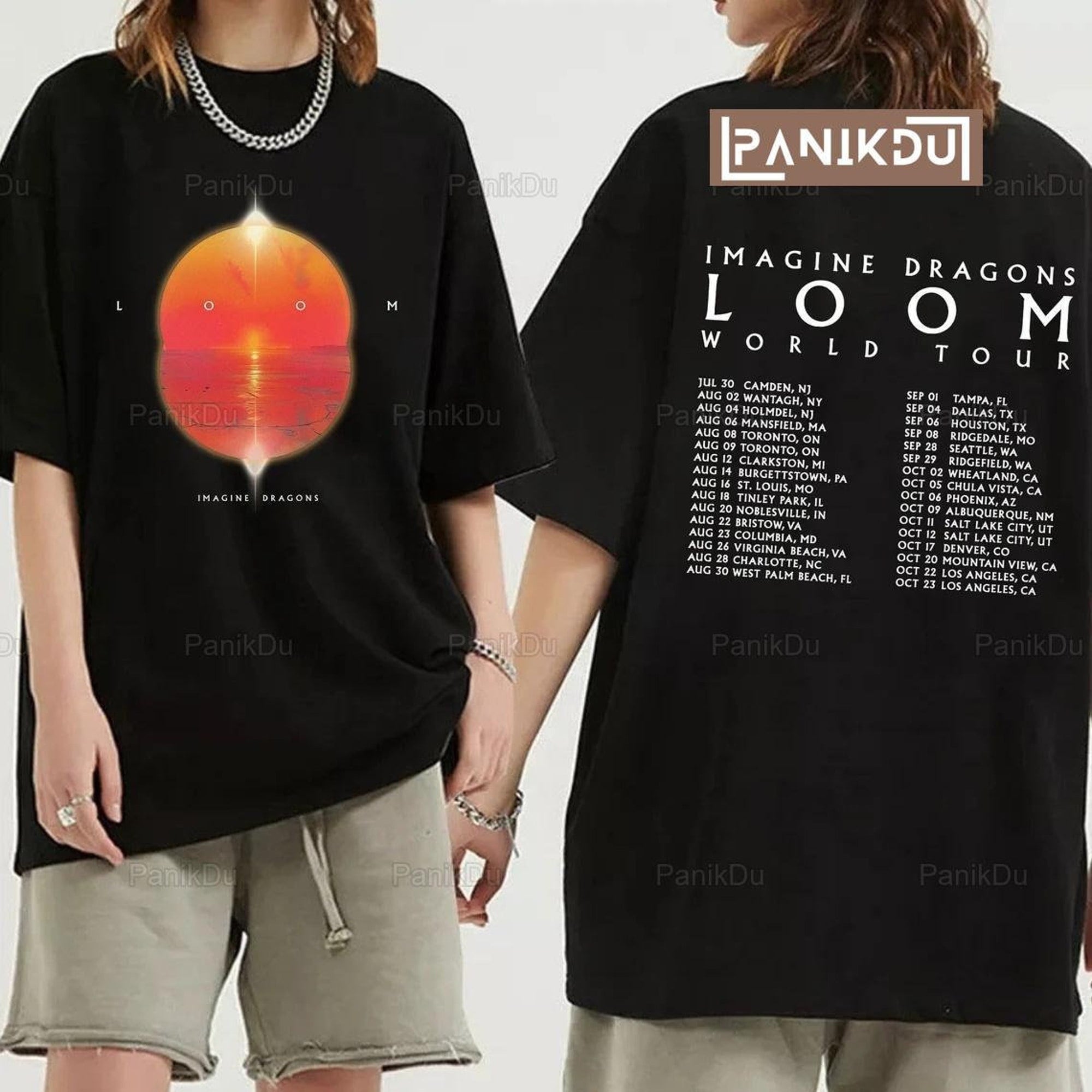 Imagine Dragons Band Shirt, Loom Tour 2024 Shirt, Imagine Dragons Loom World Tour Double Sided T-Shirt