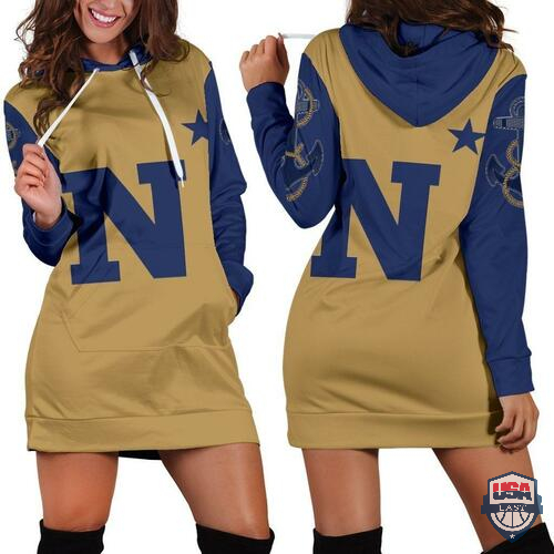 Navy Midshipmen Hoodie Dress 3D Sweatshirt Dress