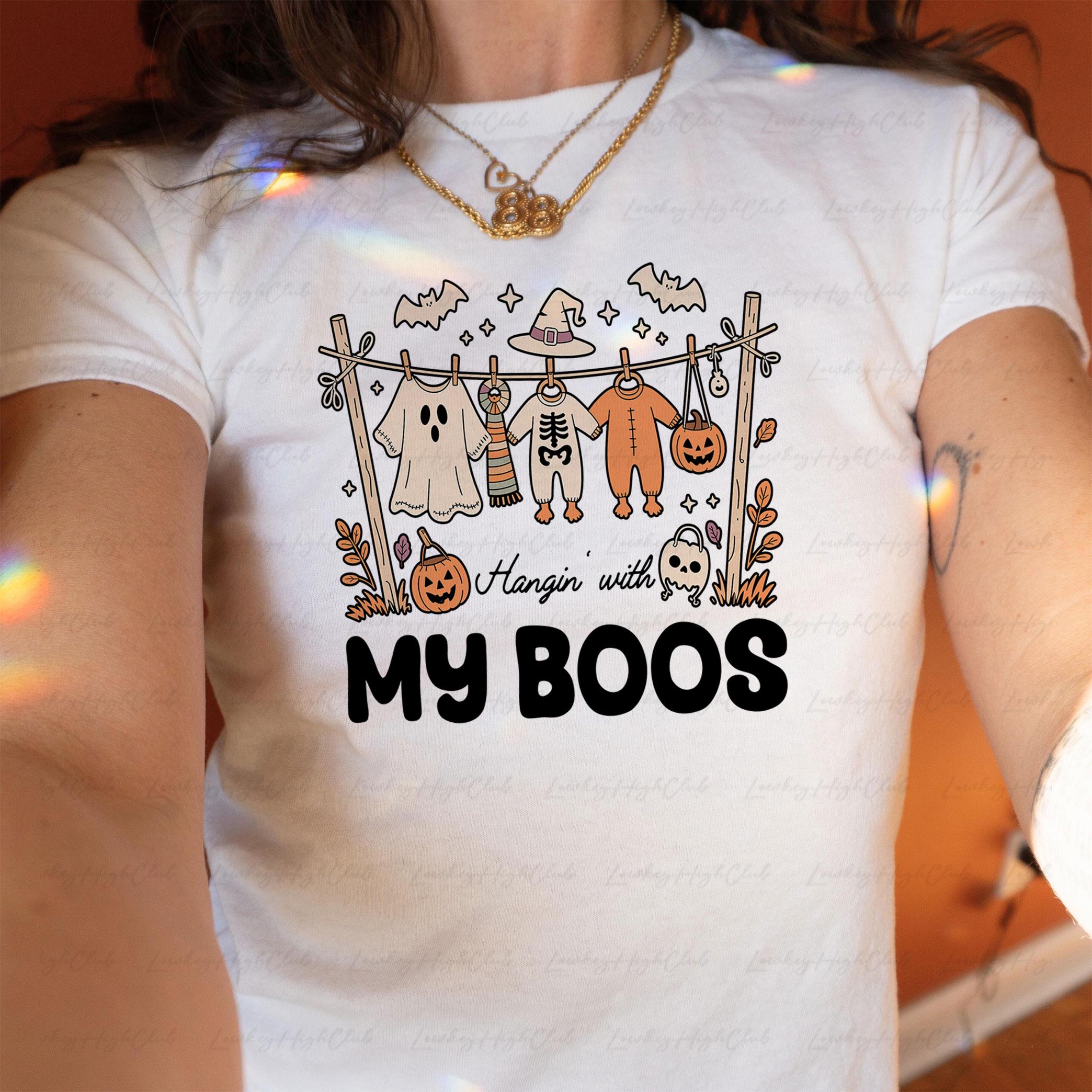 Hangin With My Boos Baby Tee, Coquette Spooky Goose Baby Tee