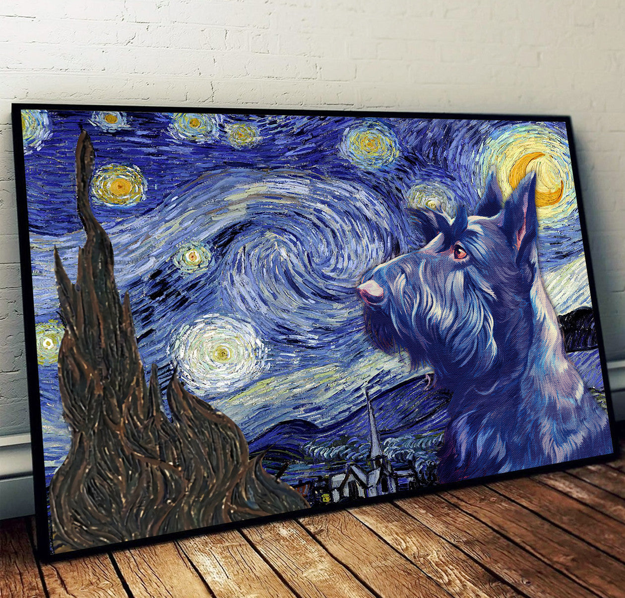 Scottish Terrier Poster & Matte Canvas – Dog Wall Art Prints – Painting On Canvas