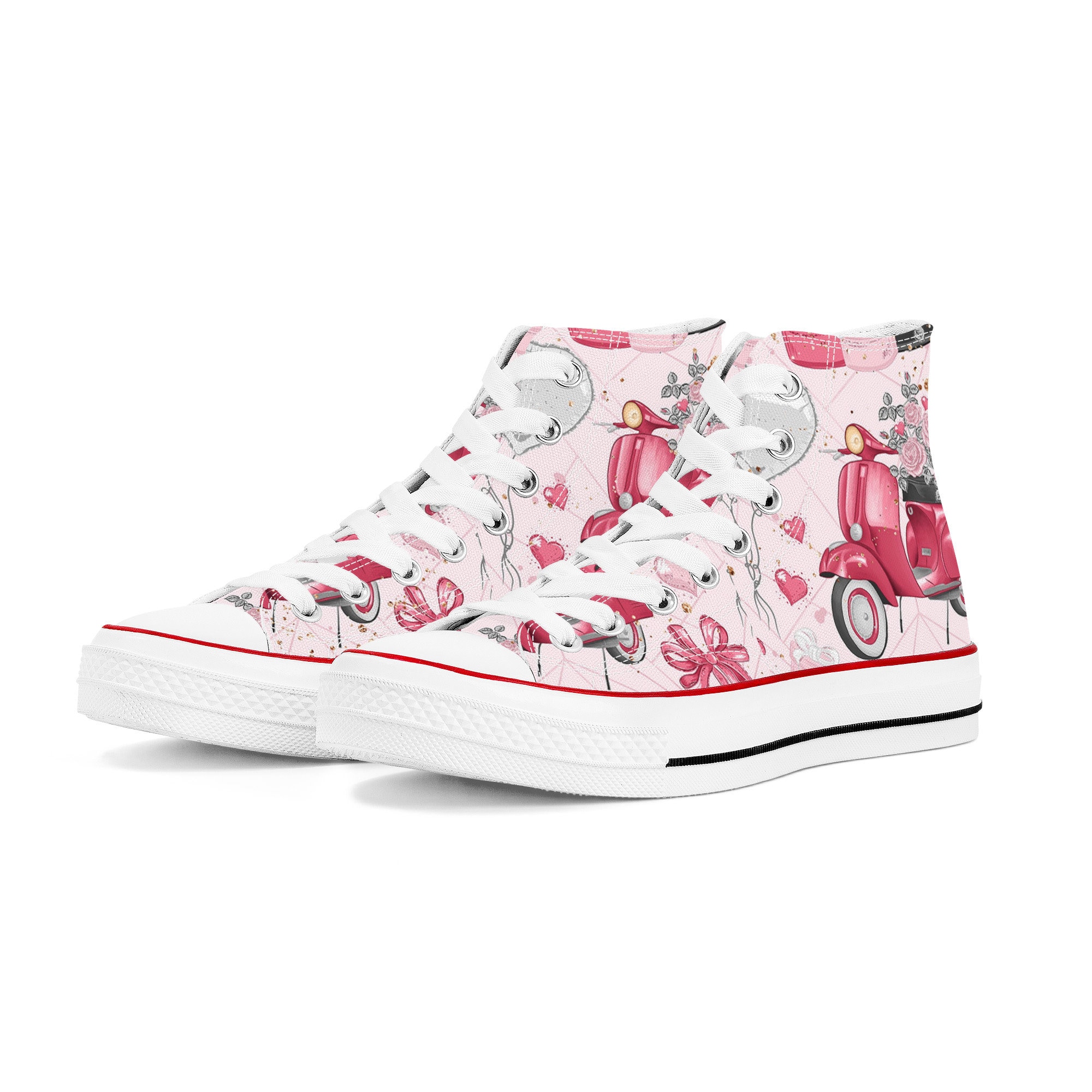 High Top Sneakers - Scooter - Summer - Pink - Sneakers for Women