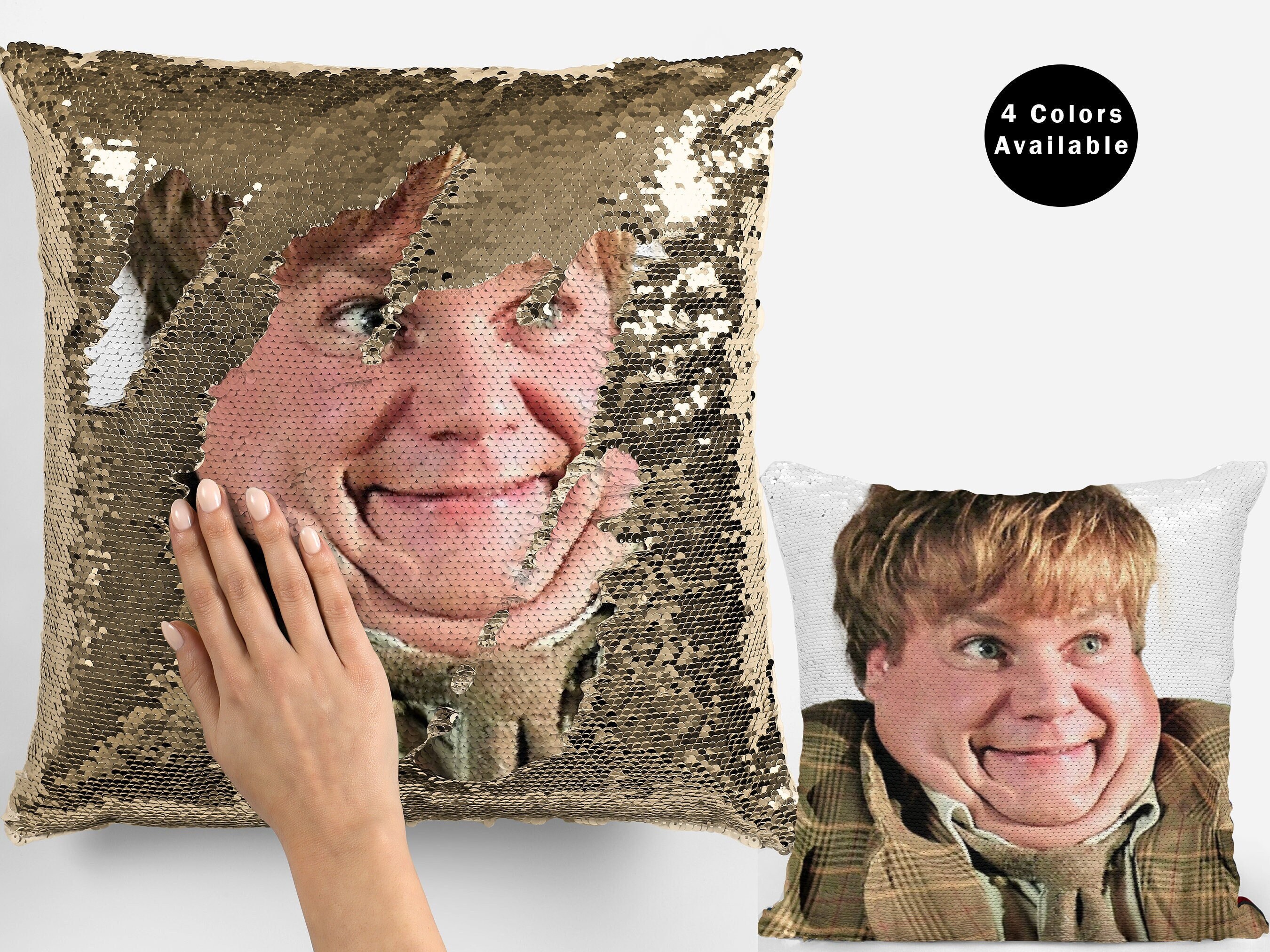 Chris farley sequin pillow, celebrity sequin pillow, chris farley sequin pillow cover pillow, farley meme pillow cushion gift