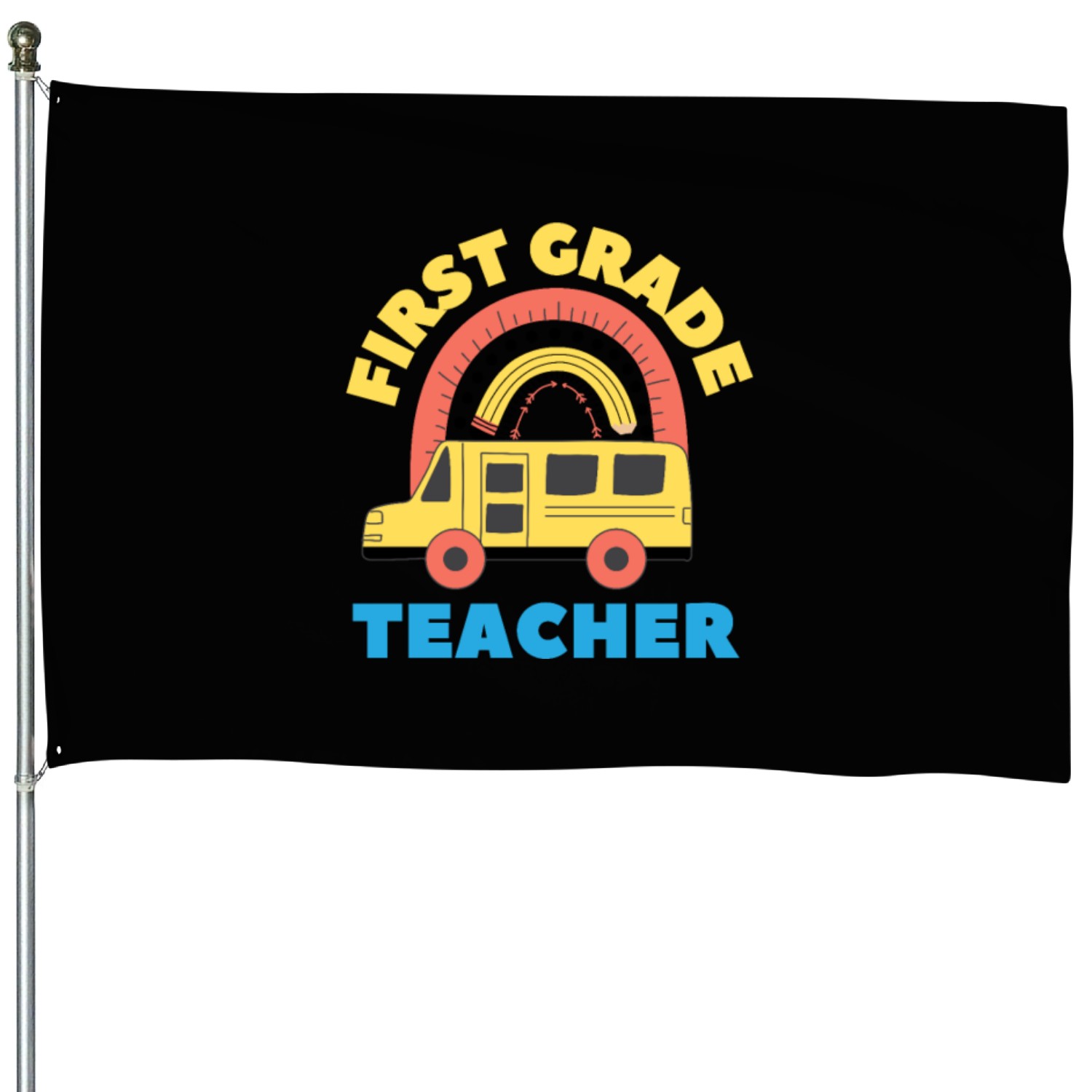 FIRST GRADE TEACHER BACK 2 SCHOOL House Flags