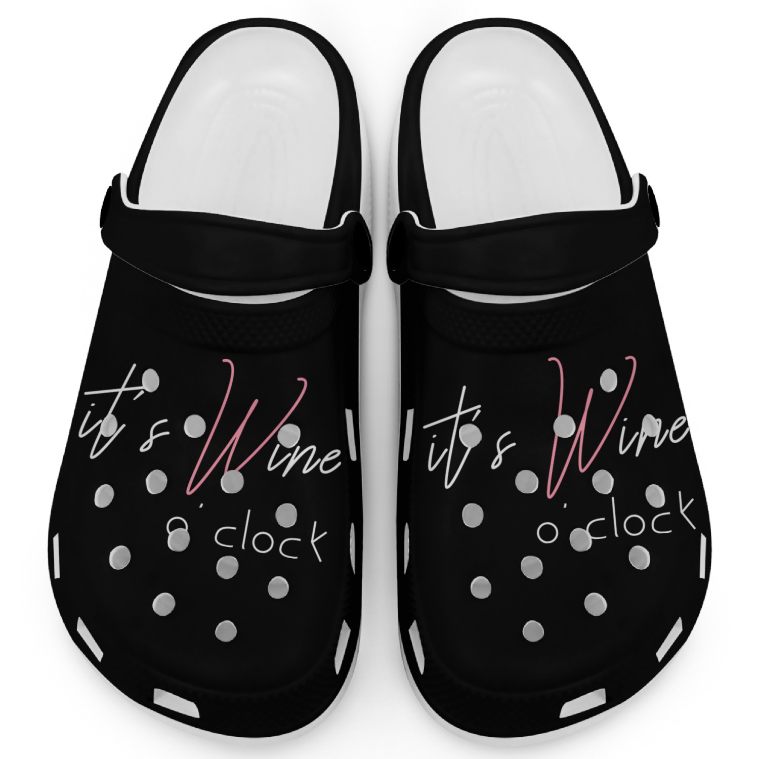 Wine Alcohol Fun Ladysnight Out It'S Wine O'Clock Clogs
