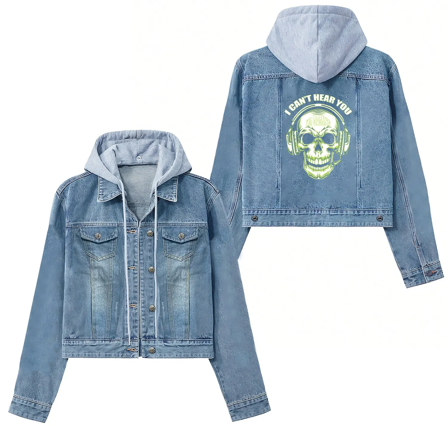 i can't hear you i'm gaming. Women's Denim Jackets