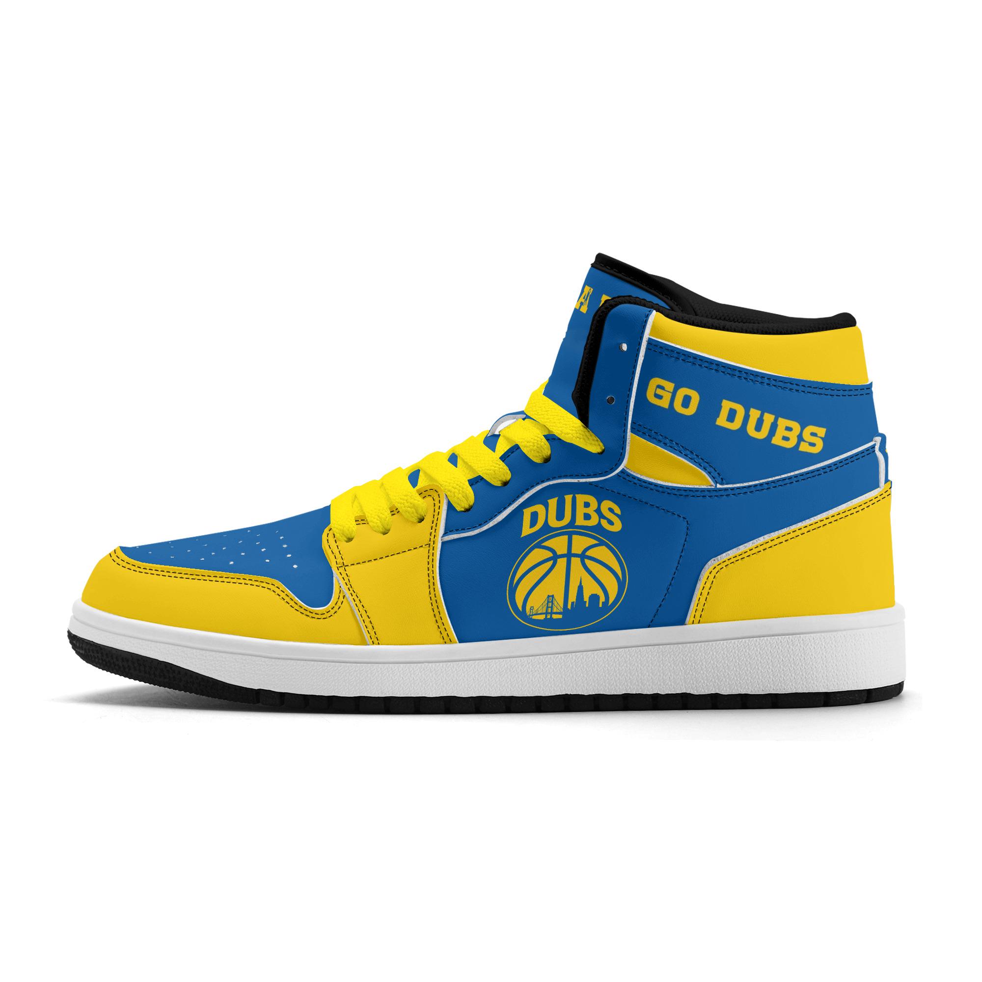 Golden State Basketball Team Sneakers for Men & Women Dubs Team Themed Basketball Sport Shoes Blue Yellow Sneakers Nation Gifts Bay