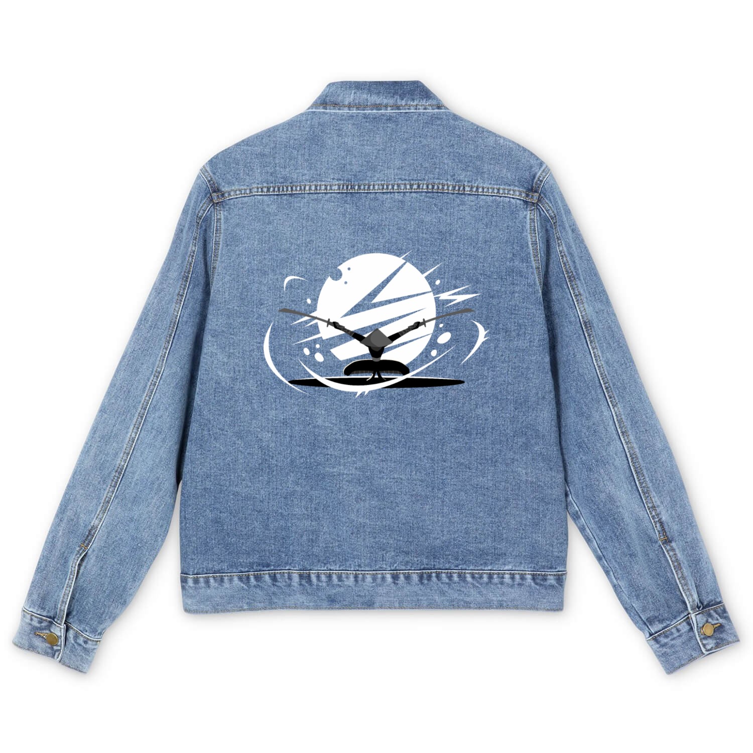 Ninja with swords Men's Denim Jackets