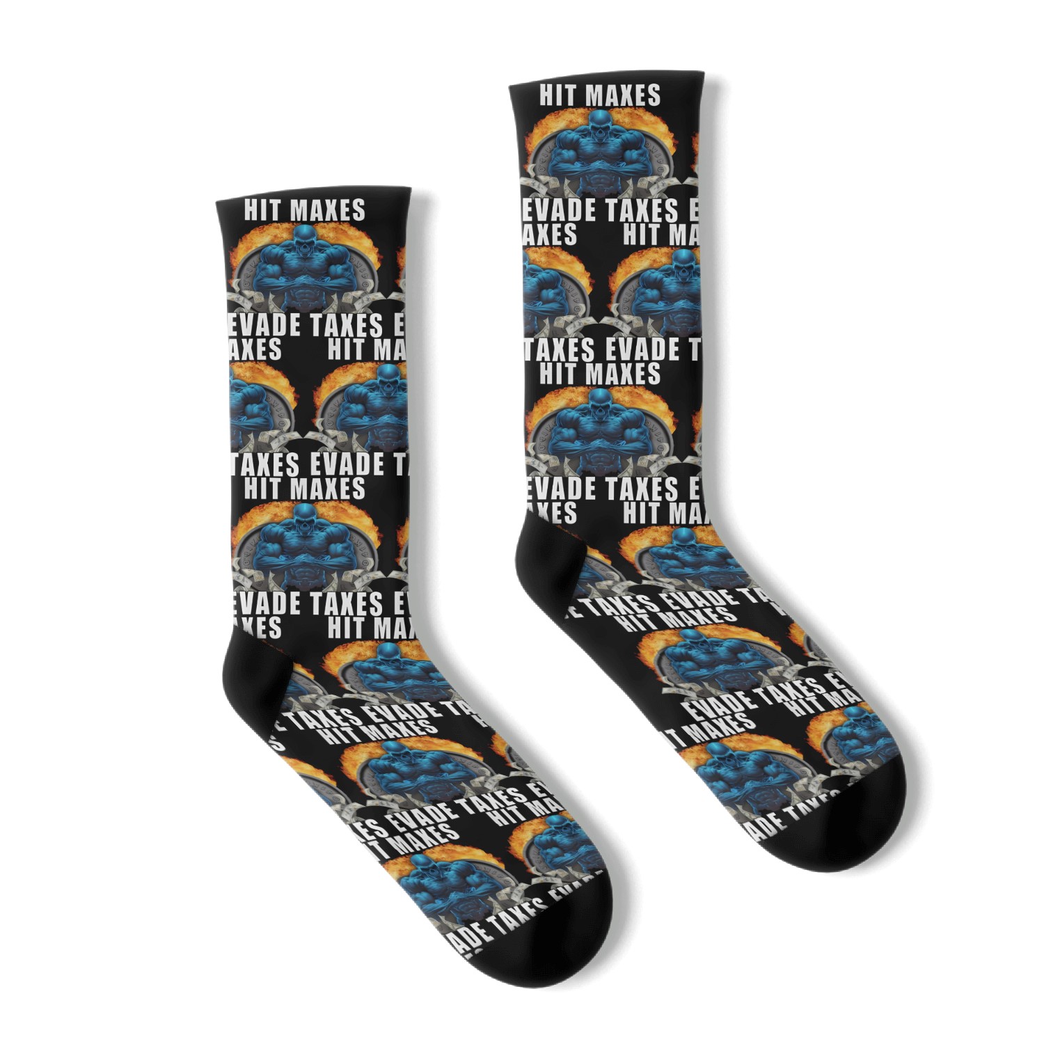 Hit Maxes Evade Taxes Funny Gym Socks Funny Meme