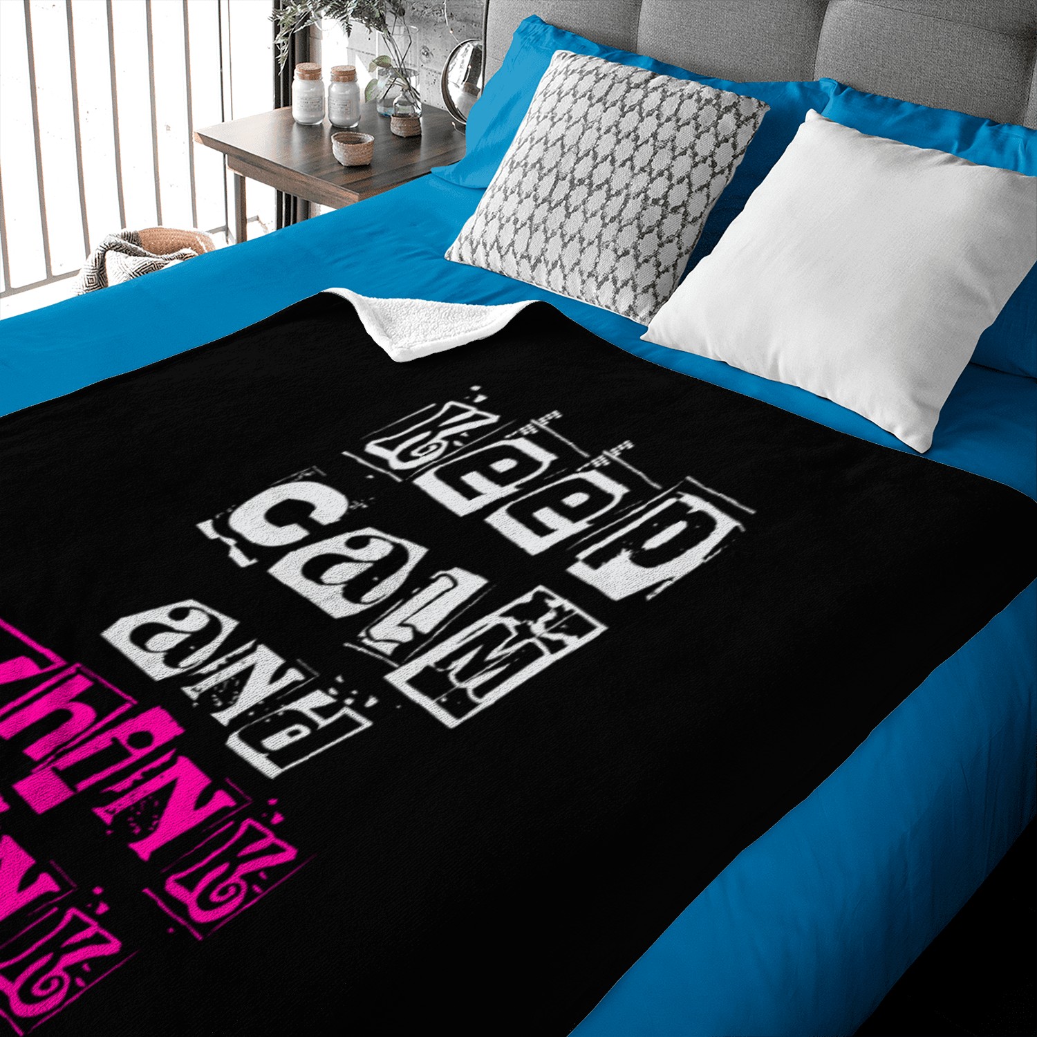 Keep Calm And Pink Breast Cancer Awareness Baby Blankets
