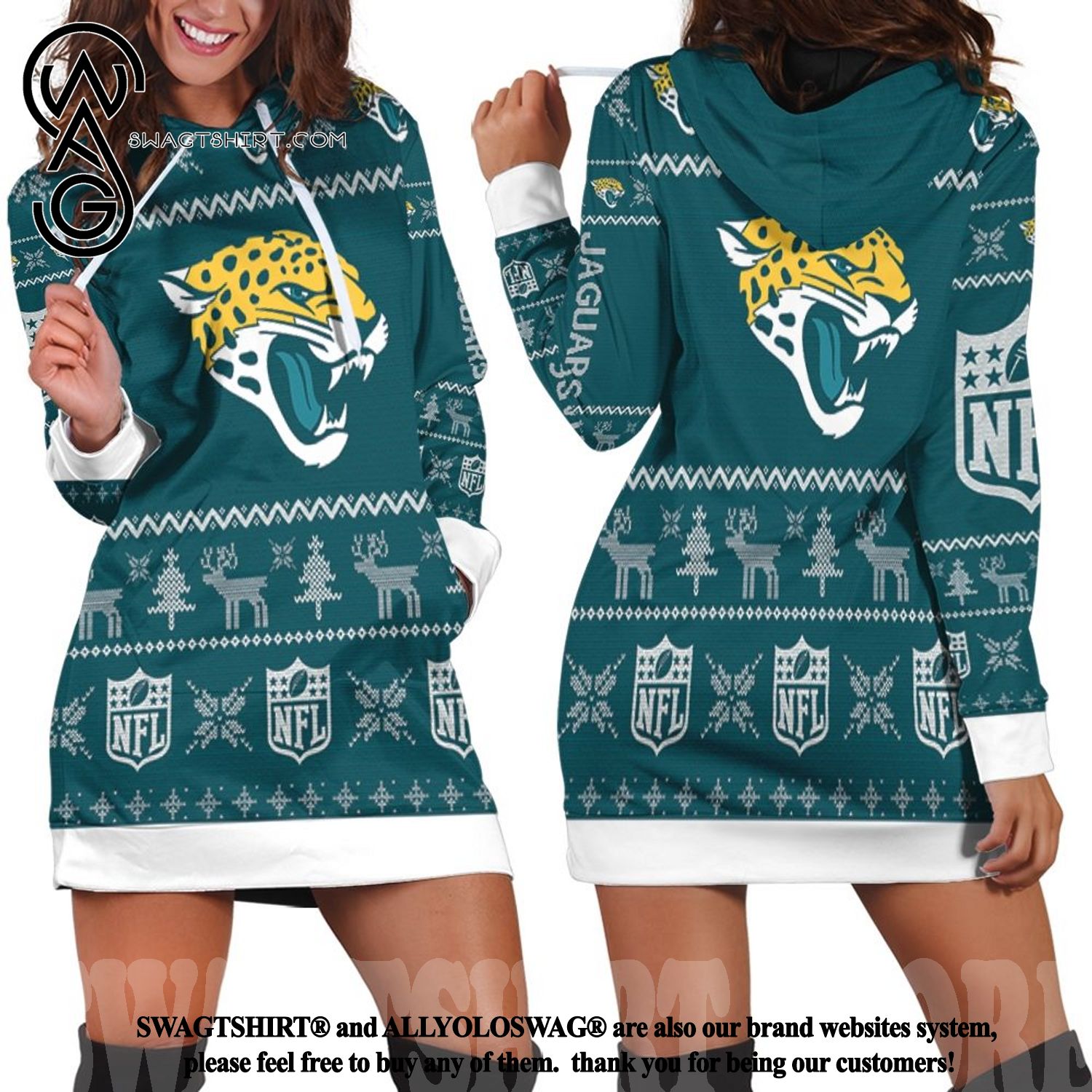 football Jacksonville Jaguars Holiday Women Hoodie Dress
