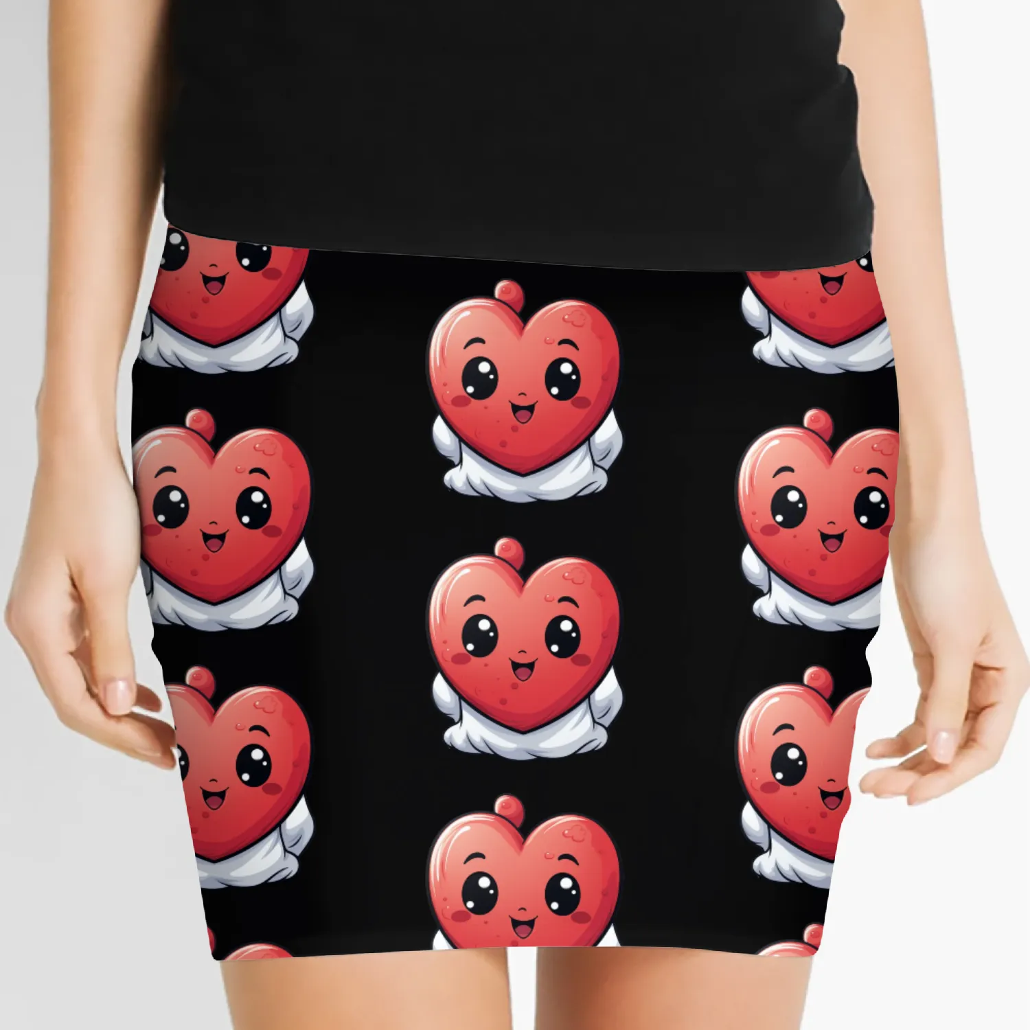 Cute kawaii symbol love Women's Mini Skirts