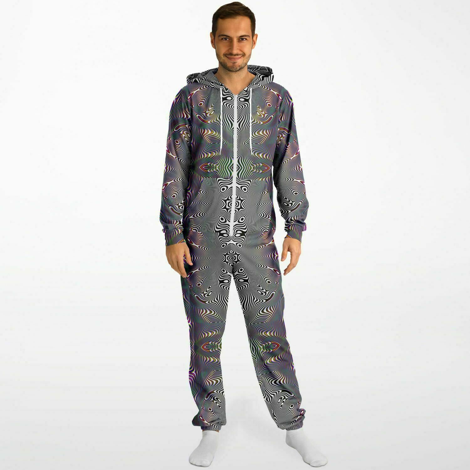 Prismatic Frequency Hooded Jumpsuit | Adult Jumpsuit | Adult Onesie