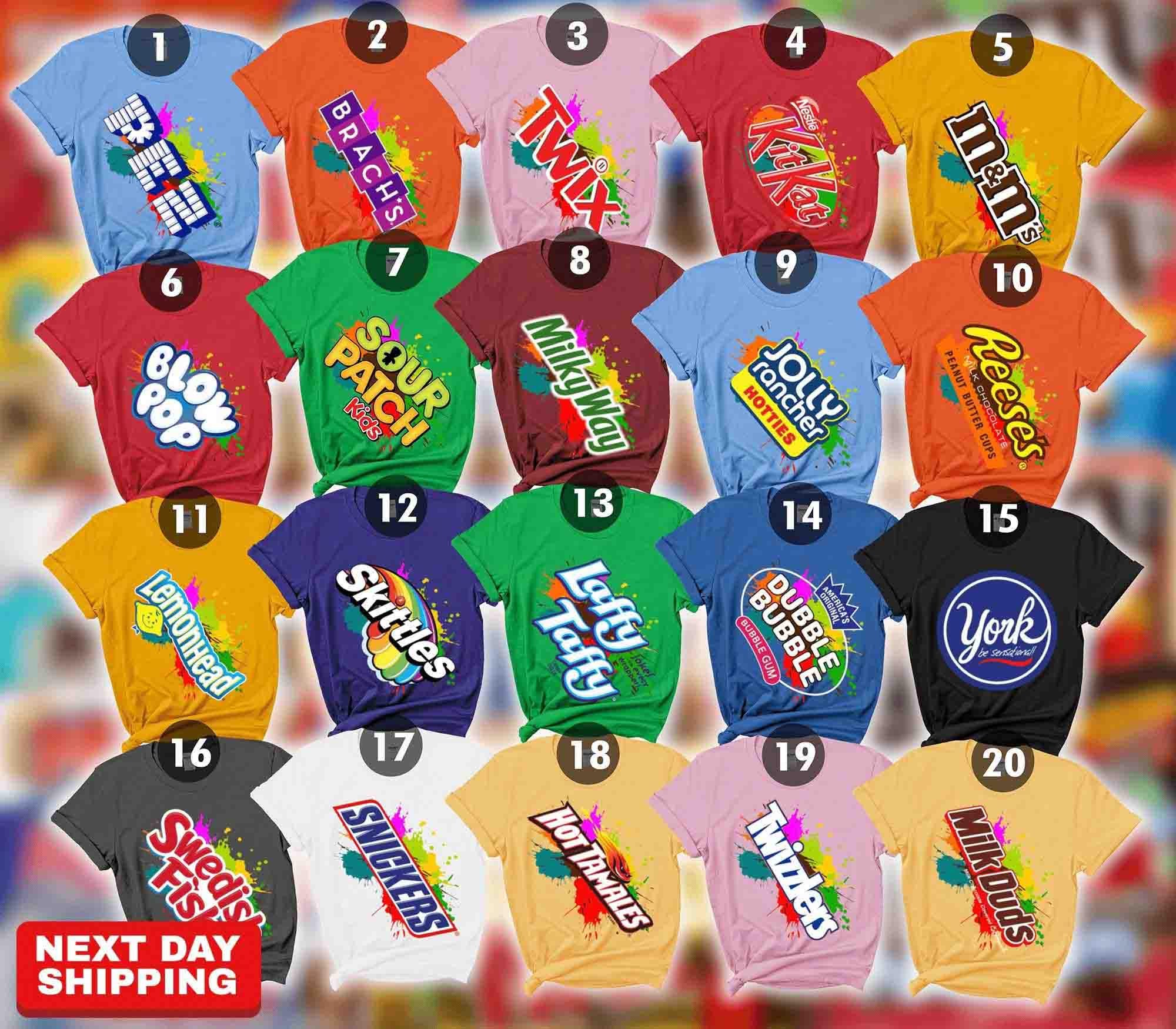Custom Matching Family Chocolate Bar Halloween Shirt, Cute Sweet Tooth Graphic Tee, Funny Candy Shirt For Sweet Lover, Gift For Candy Lover