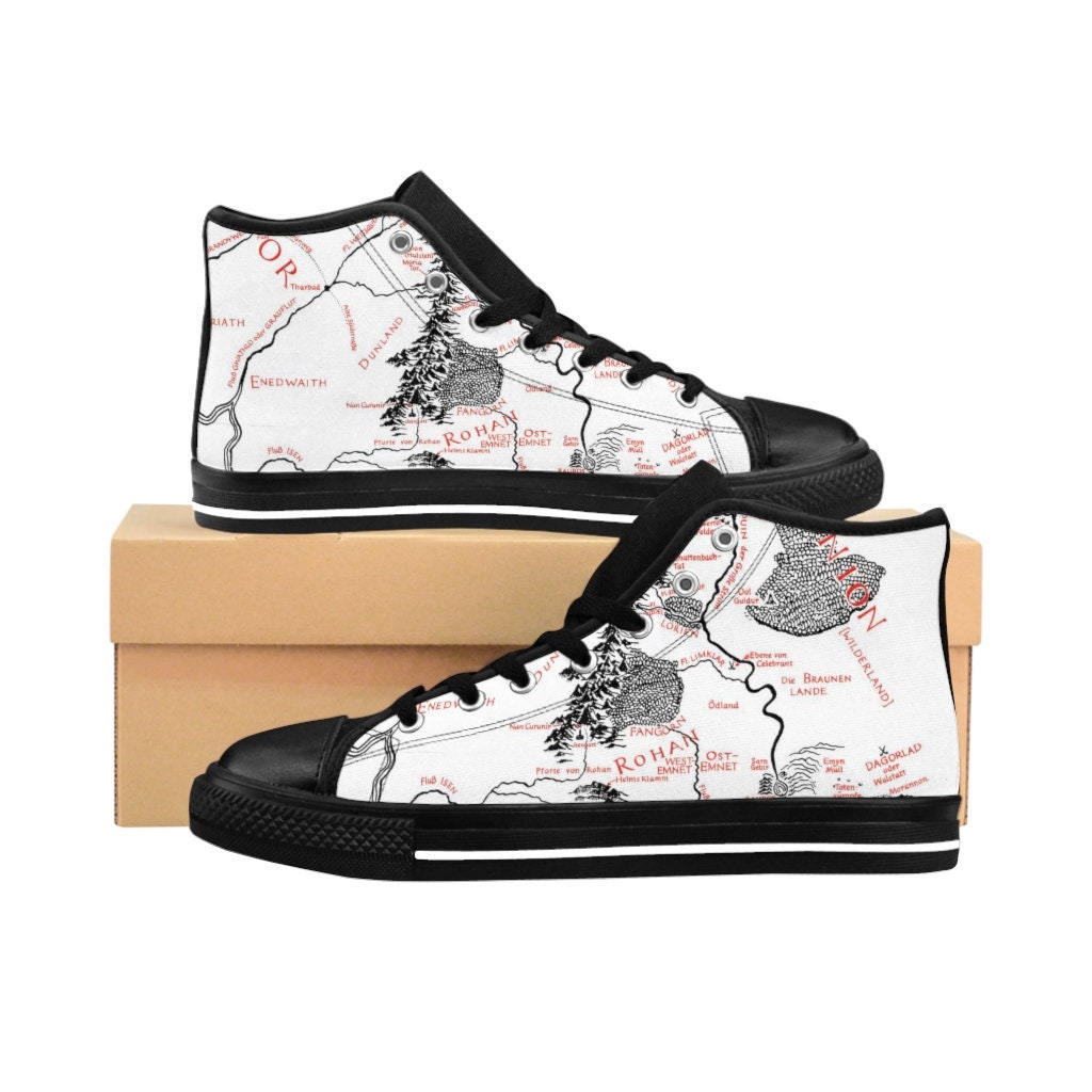 Lord the Rings Map Hobbit Gondor High-top Sneakers