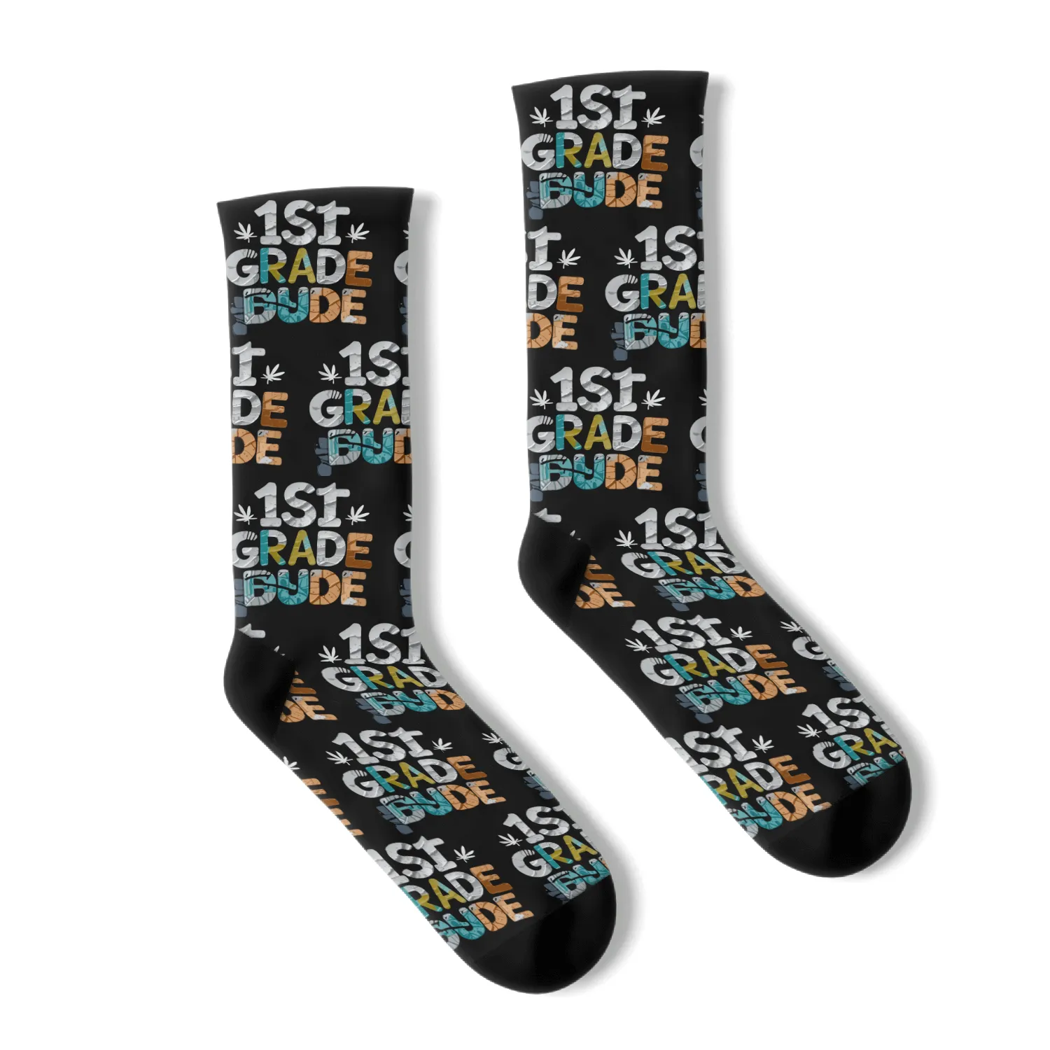 First Grade Adventure Typography Socks
