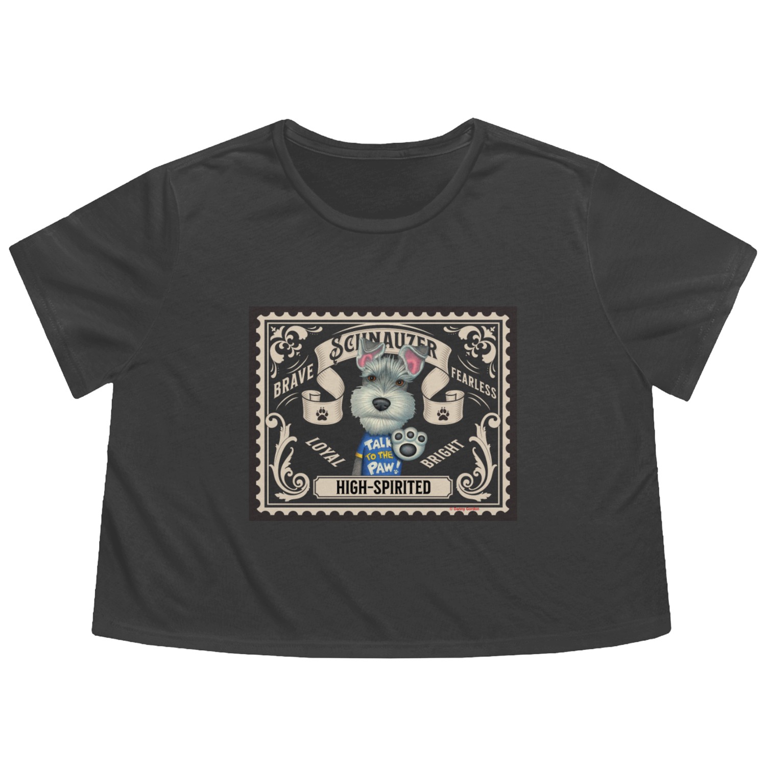 Cute Schnauzer Flowy Cropped Tees