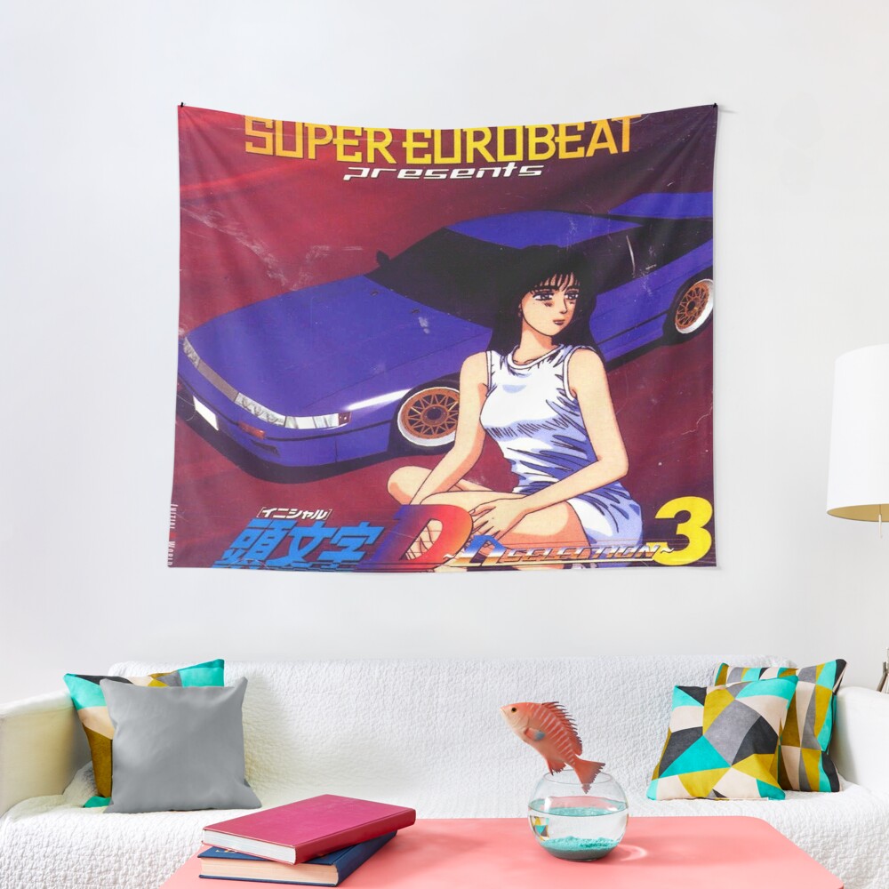 Initial D Mako Super Eurobeat Anime Tapestry