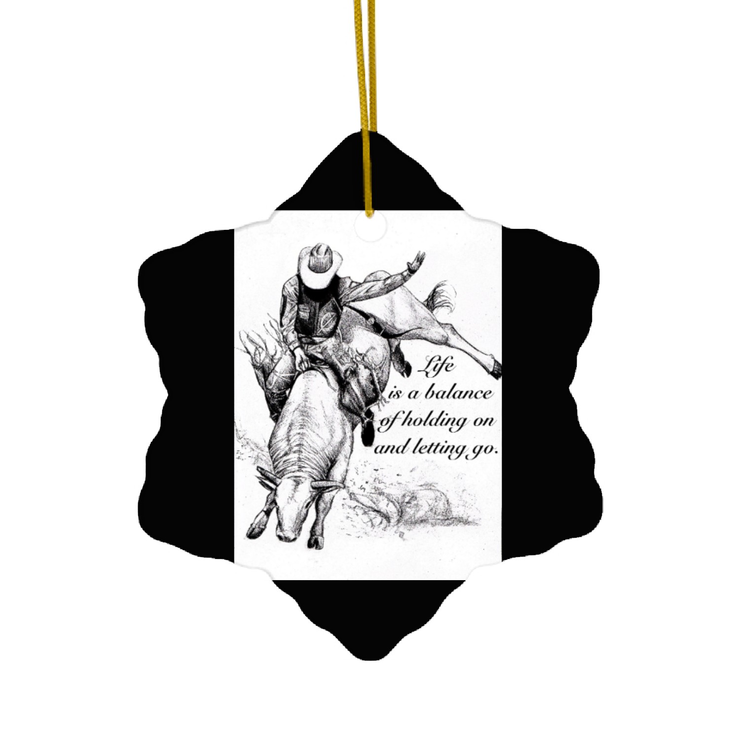 Cowboy Rodeo Rider Inspirational Design Ceramic Ornaments