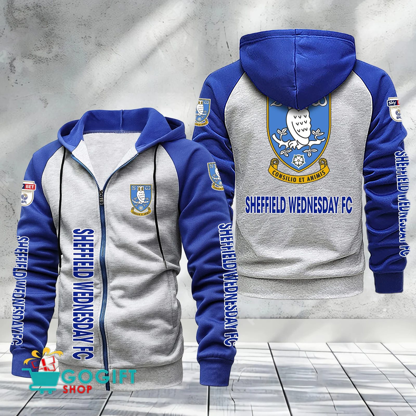 Sheffield Wednesday FC Sporty Style Raglan Zipper Hoodie