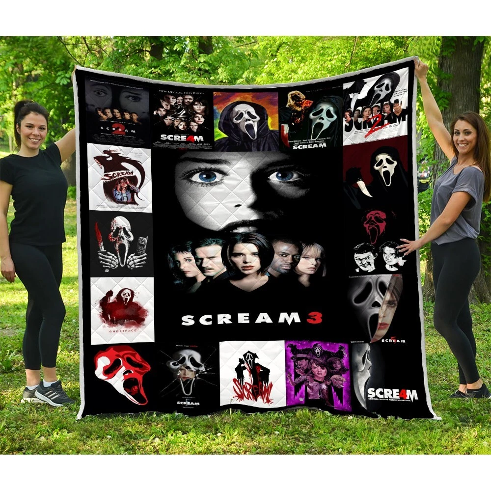 Scream Quilts, Ghostface Quilt Blanket, Halloween Horror Movie Blanket
