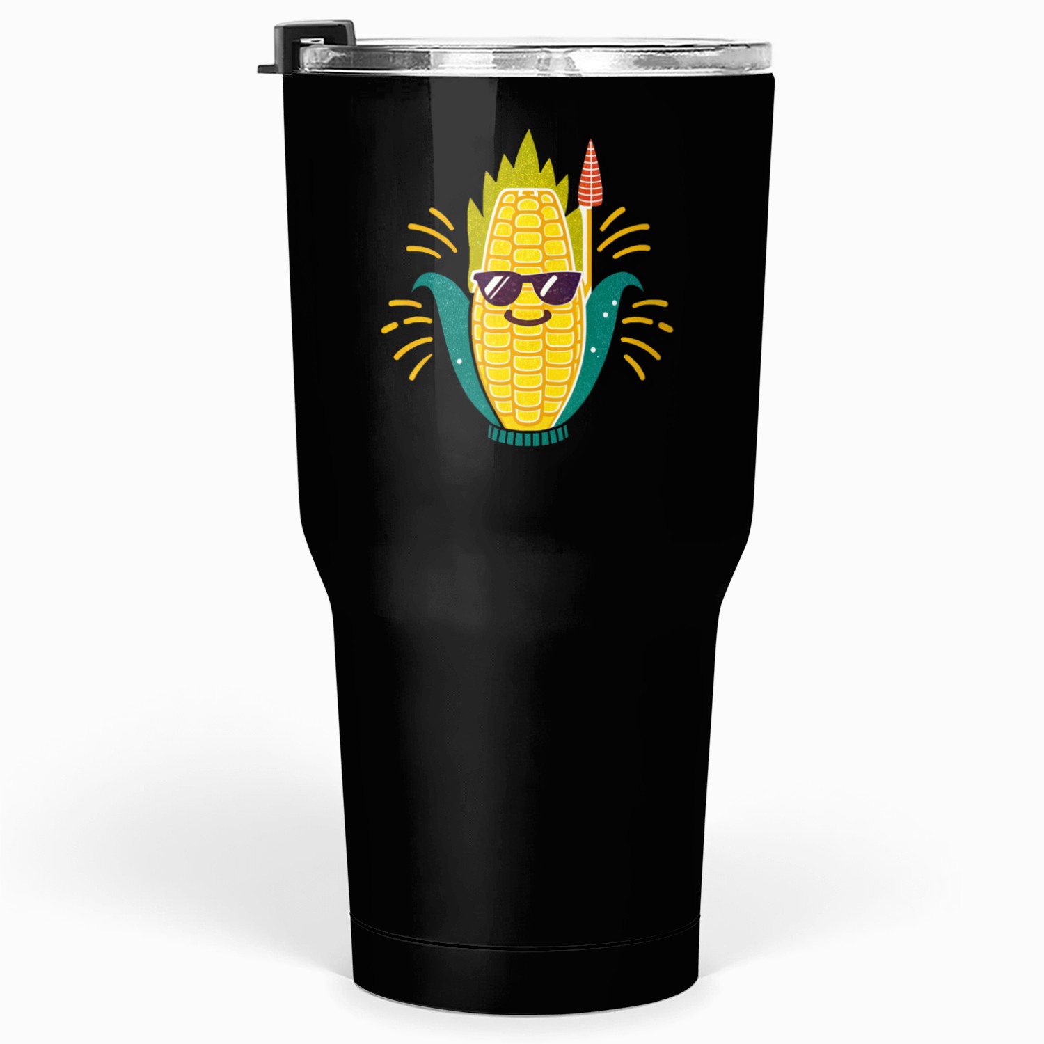 An adorable corn cob wearing sunglasses Tumblers 30 Oz