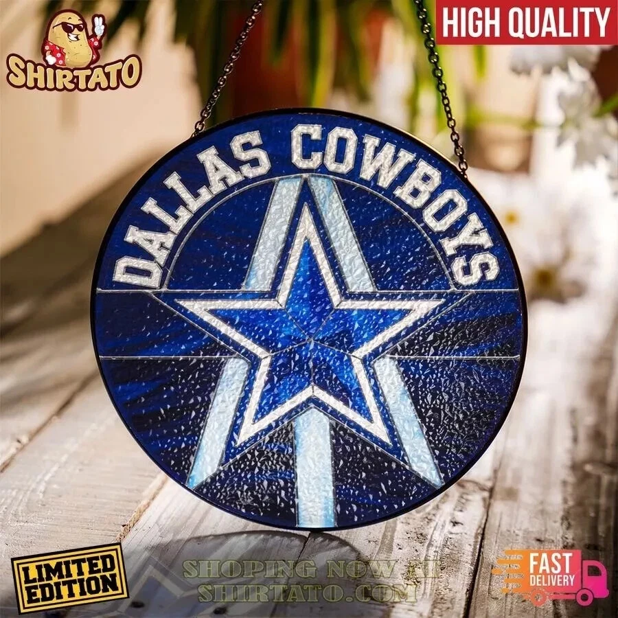 Dallas Football Team Cowboyss Suncatcher Stained Glass Window Hanging Gifts