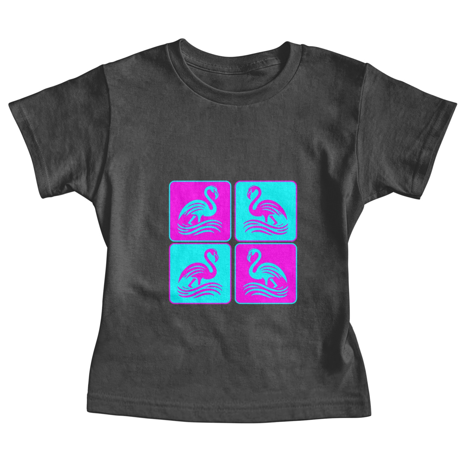 Flamingo Waves Pop Art Baby Tees