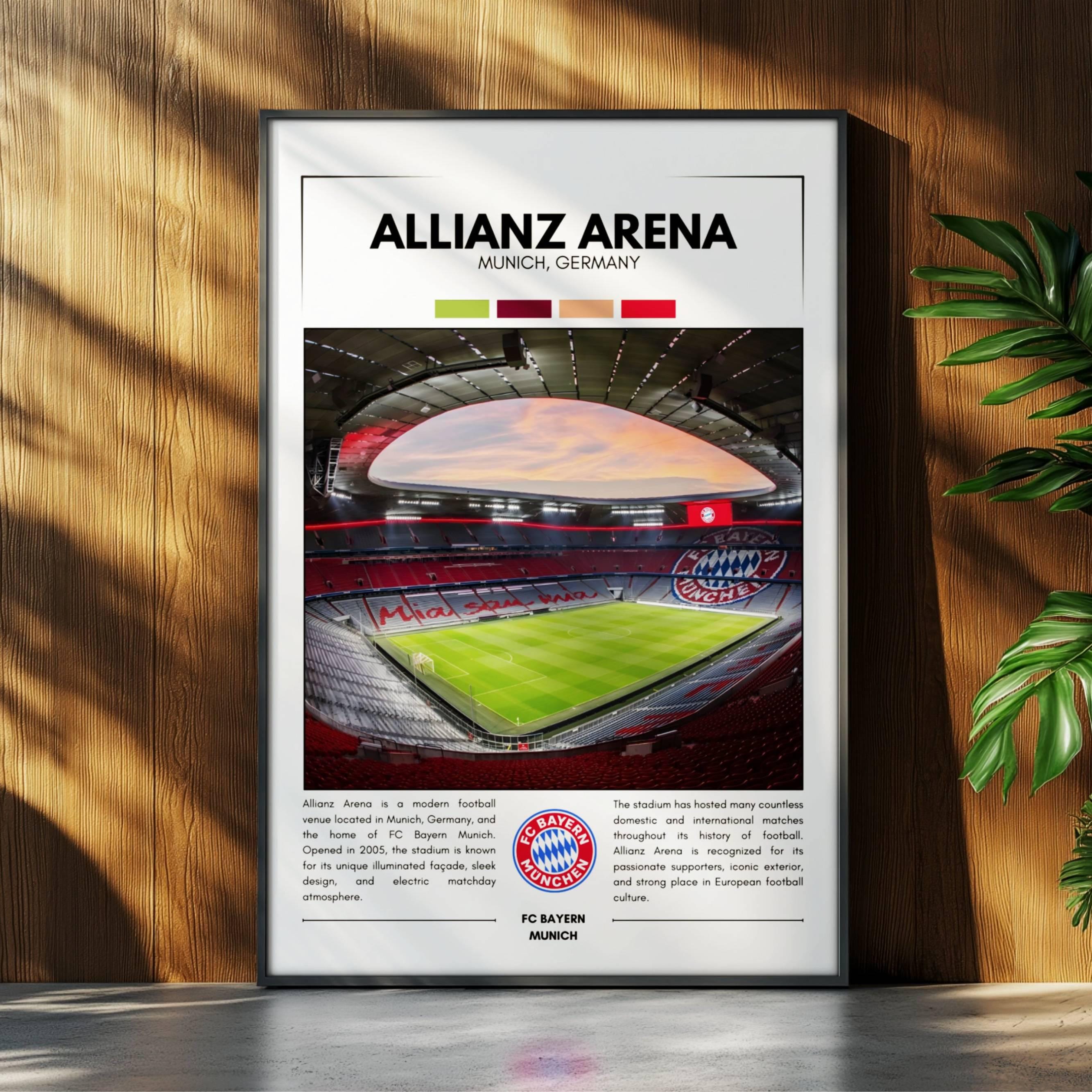 Allianz Arena Poster | FC Bayern Munich Poster | Soccer Stadium Poster | Sport Poster | Field Wall Art | Soccer Fan Gift