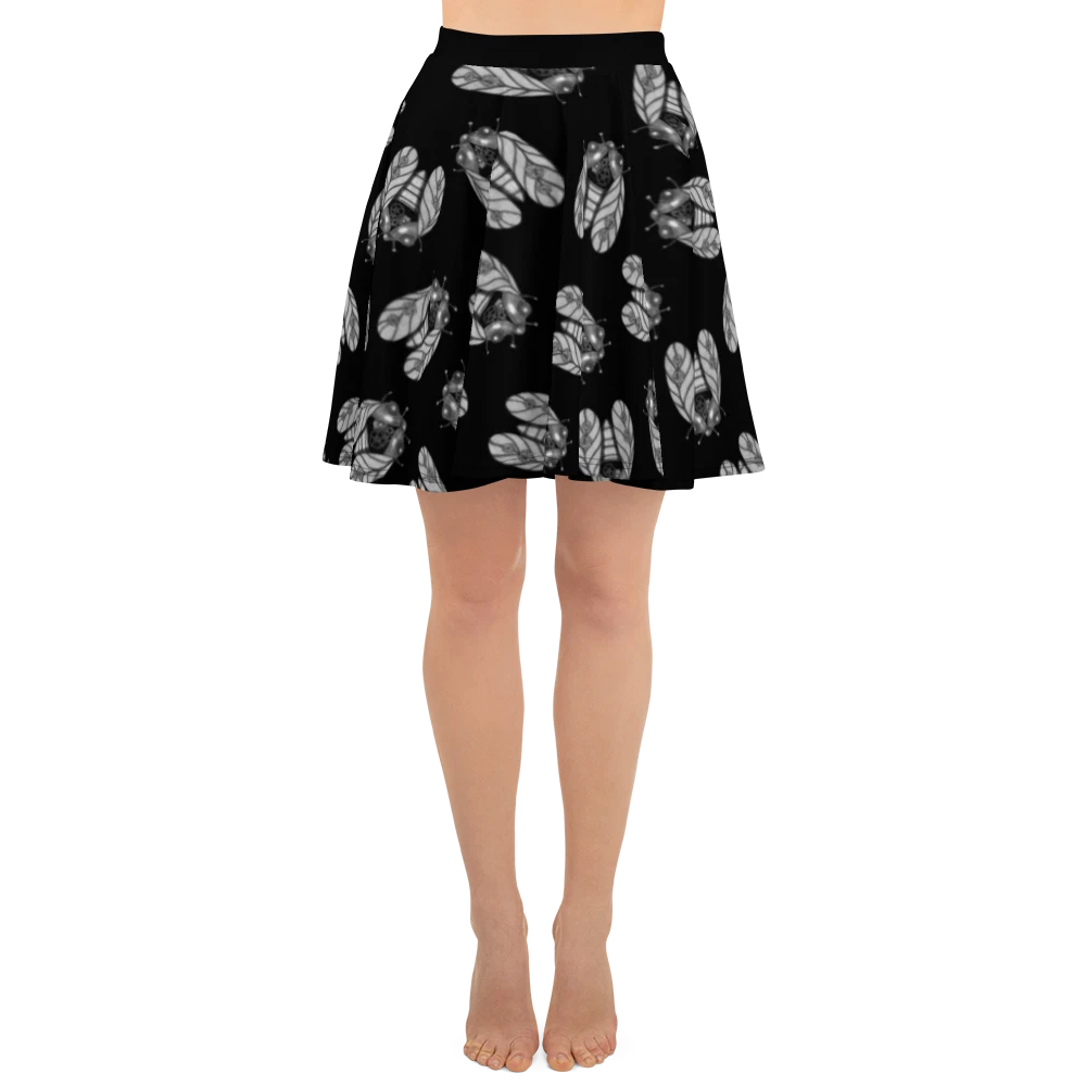Steampunk Mechanical Moth Bug Insect Skater Skirt, Gift for Her