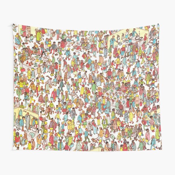 Where’s Wally/ Waldo - find Wally/ Waldo Book - Part VIII Where’s Wally Waldo going shopping at the mall Tapestry