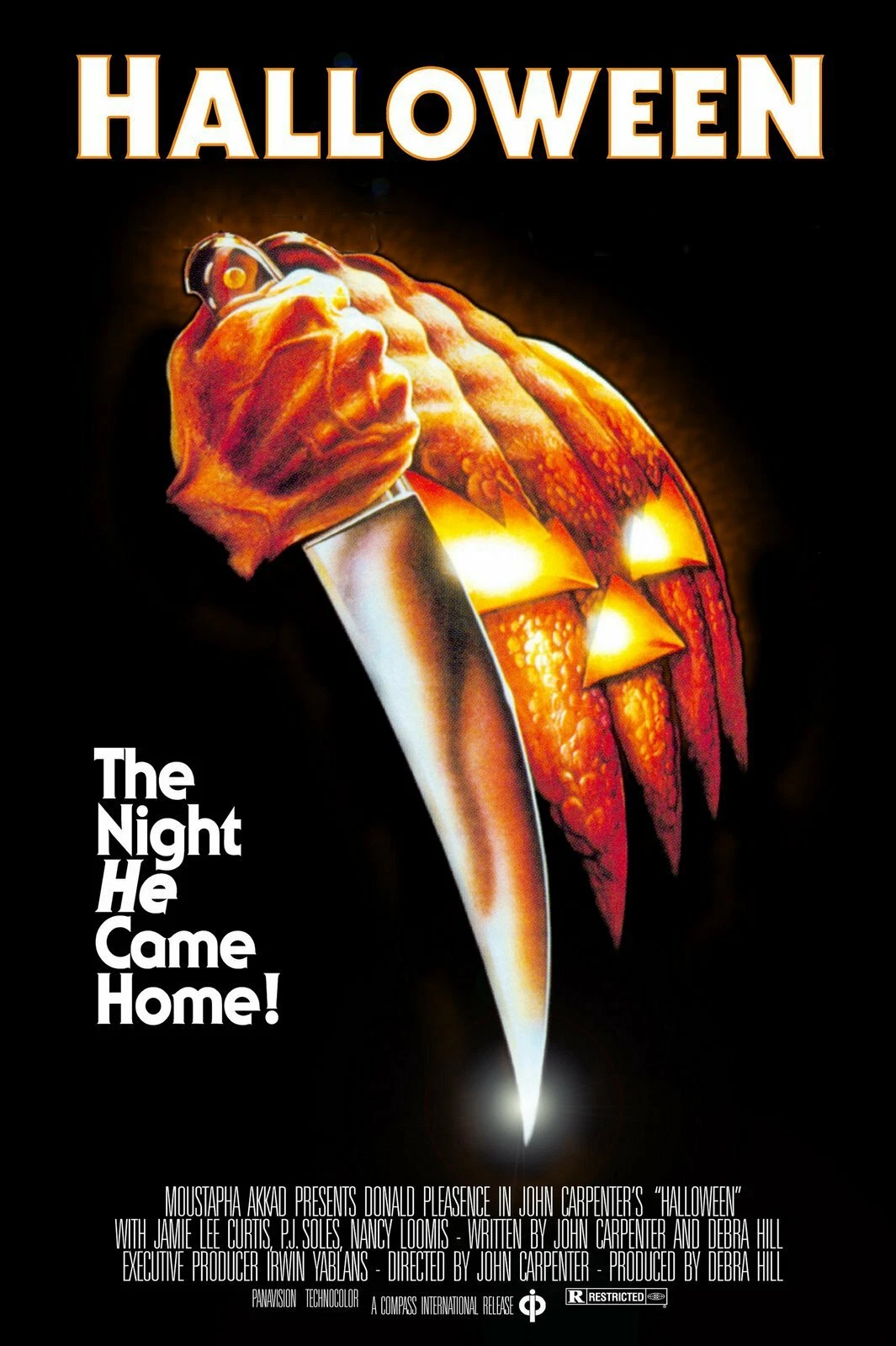 1978 Halloween Movie Poster Michael Myers and Laurie Strode Vertical Poster