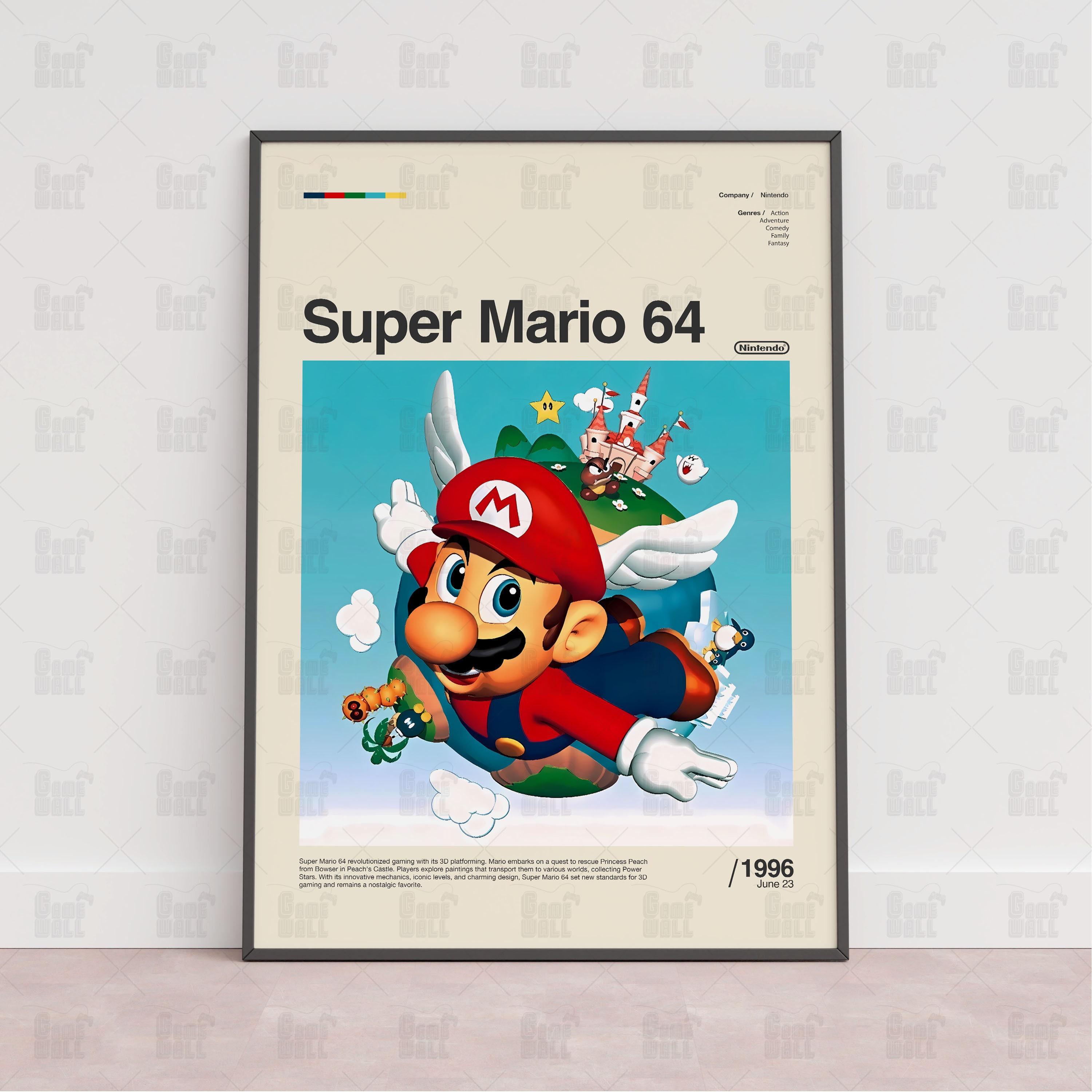 Super Mario 64 Poster, Gaming Room Poster, Gaming Wall Poster, Gaming Print Poster, Game Gift, Video Games Poster, Gaming Poster