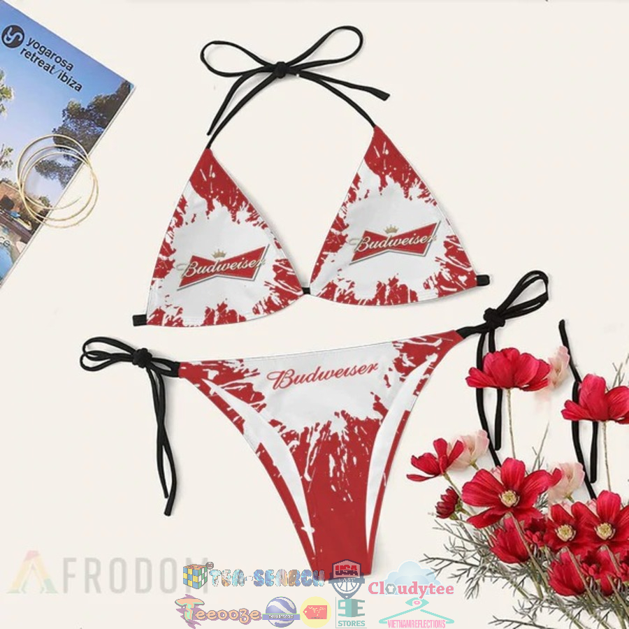 Budweiser Beer Tie Dye Women's Sling Bikini Set Swimsuit