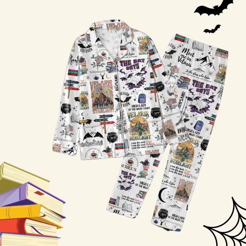 Velaris City Of Starlight The Bat Boys Pajamas Set, The Night Court Women Pajamas, A Court Of Thorn And Roses, Acotar Thick Pajamas