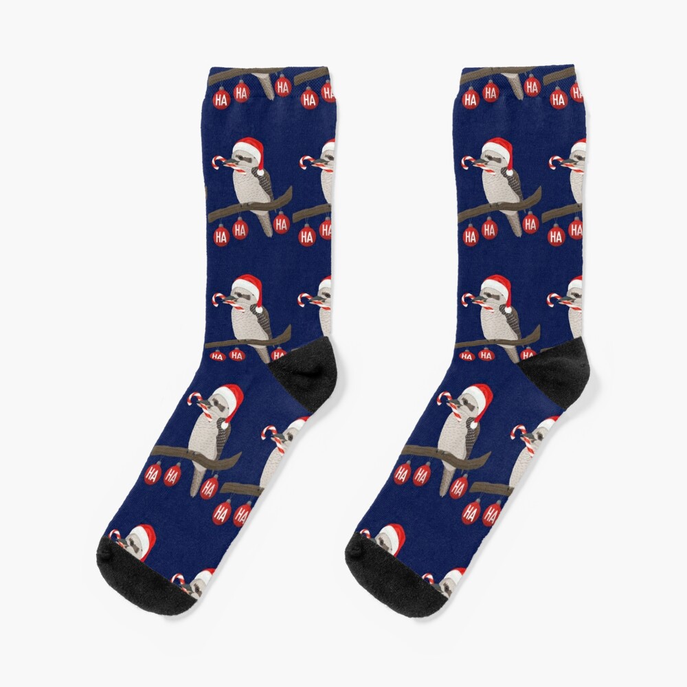 Australian Christmas ha ha ha laughing kookaburra Socks