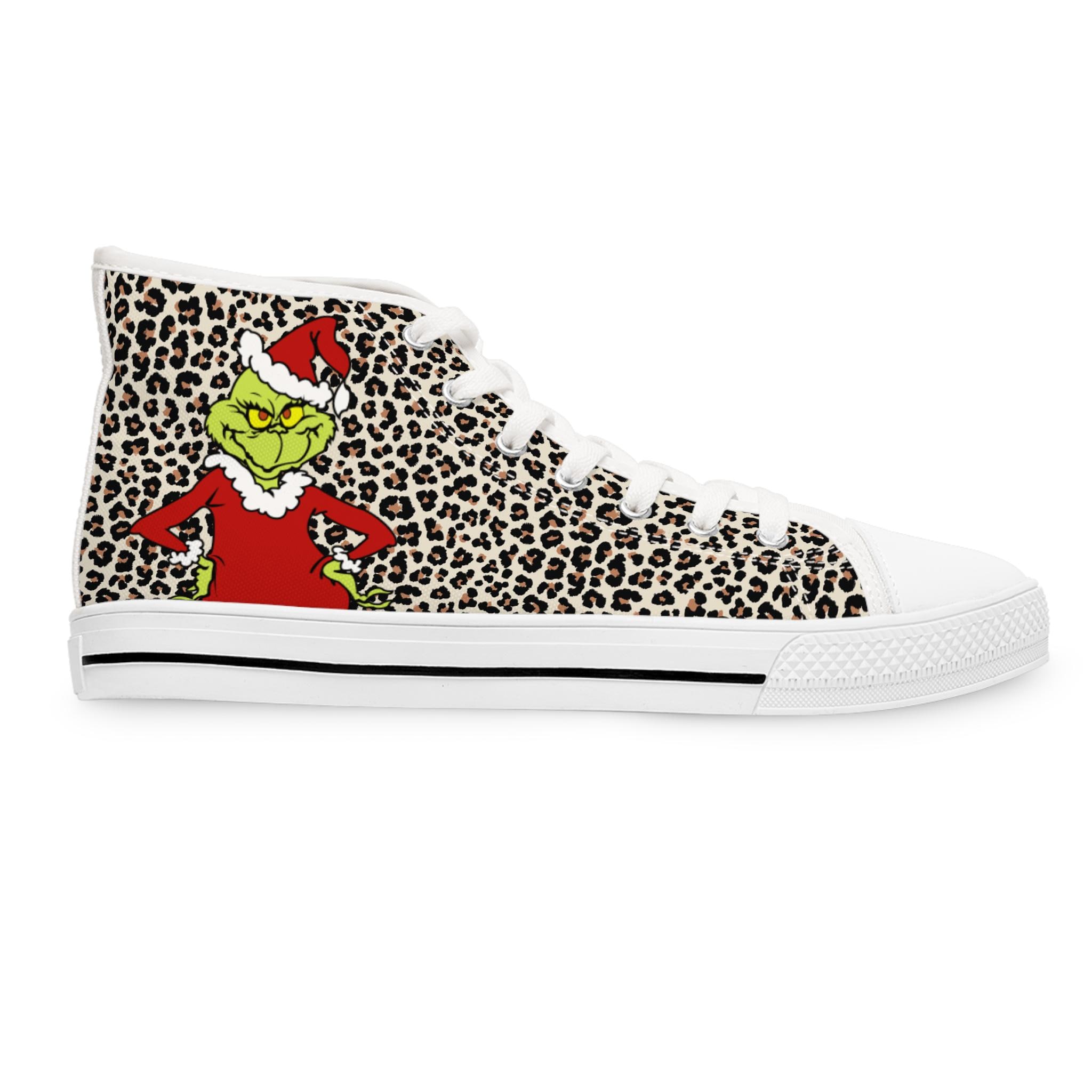 The funny character, Christmas Leopard Print Women's High Top Sneakers