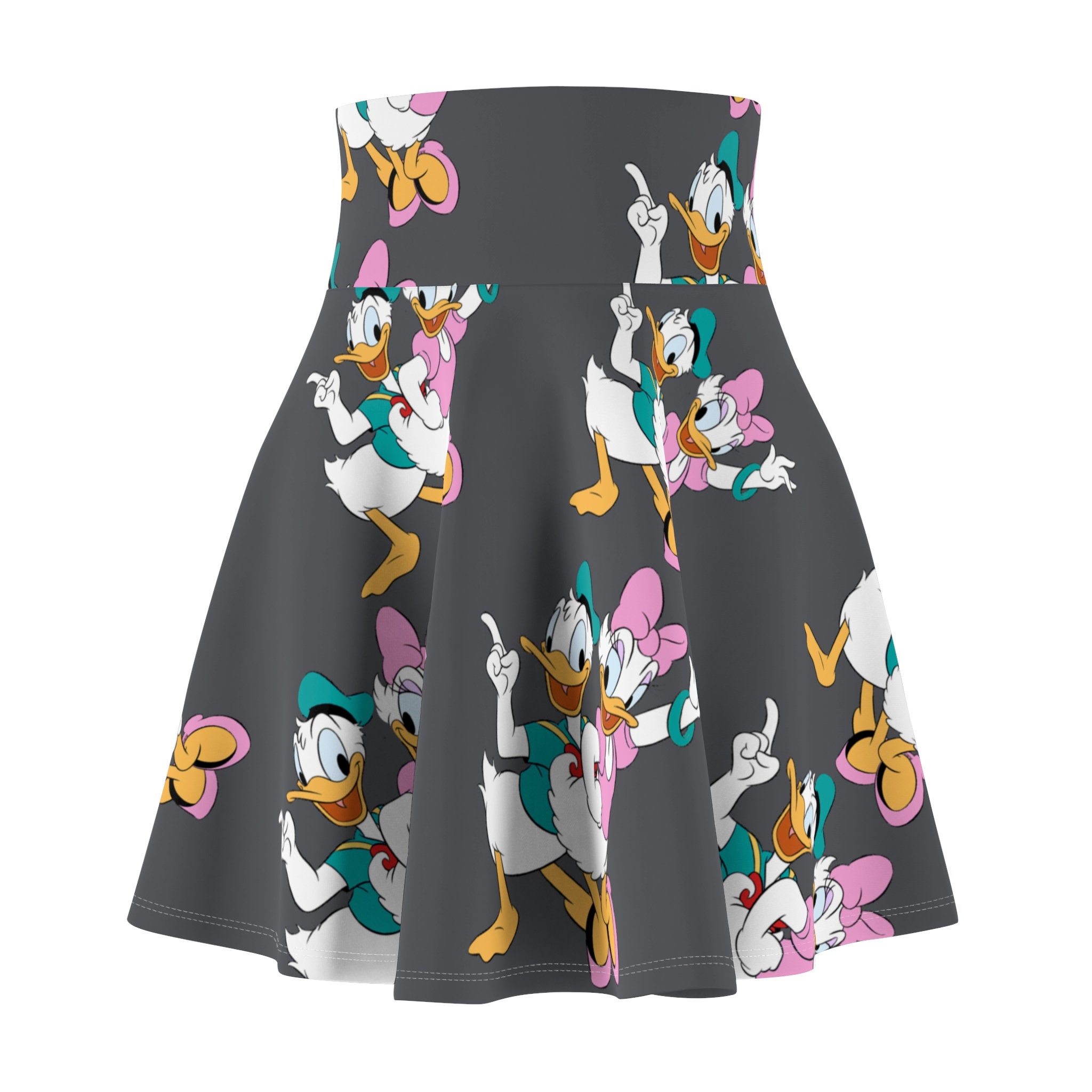 Daisy and Donald Women's Skater Skirt | 4" wide high-rise elastic waistband | Women Summer Skater Skirt | Beaching Outfit