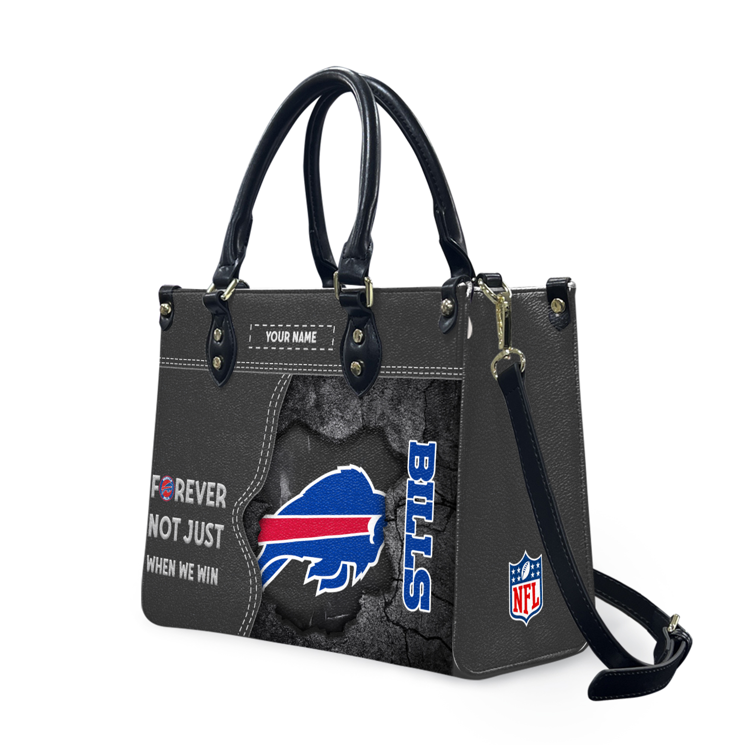 Personalized Buffalo Team Bills Leather Bag, Football Team Leather Bag