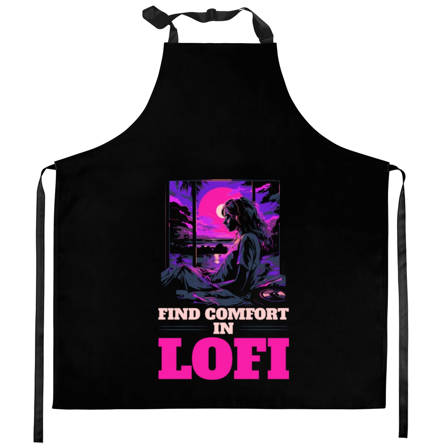 Lofi Music Lover Low Fidelity Japanese Aesthetic Kitchen Aprons