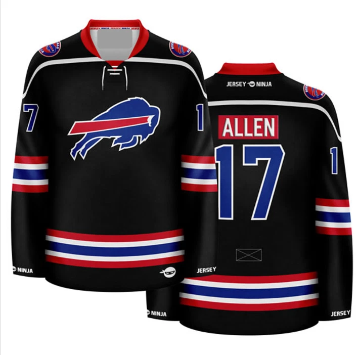 Buffalo Bill Black Crossover Hockey Jersey - Allen1 Fullsize