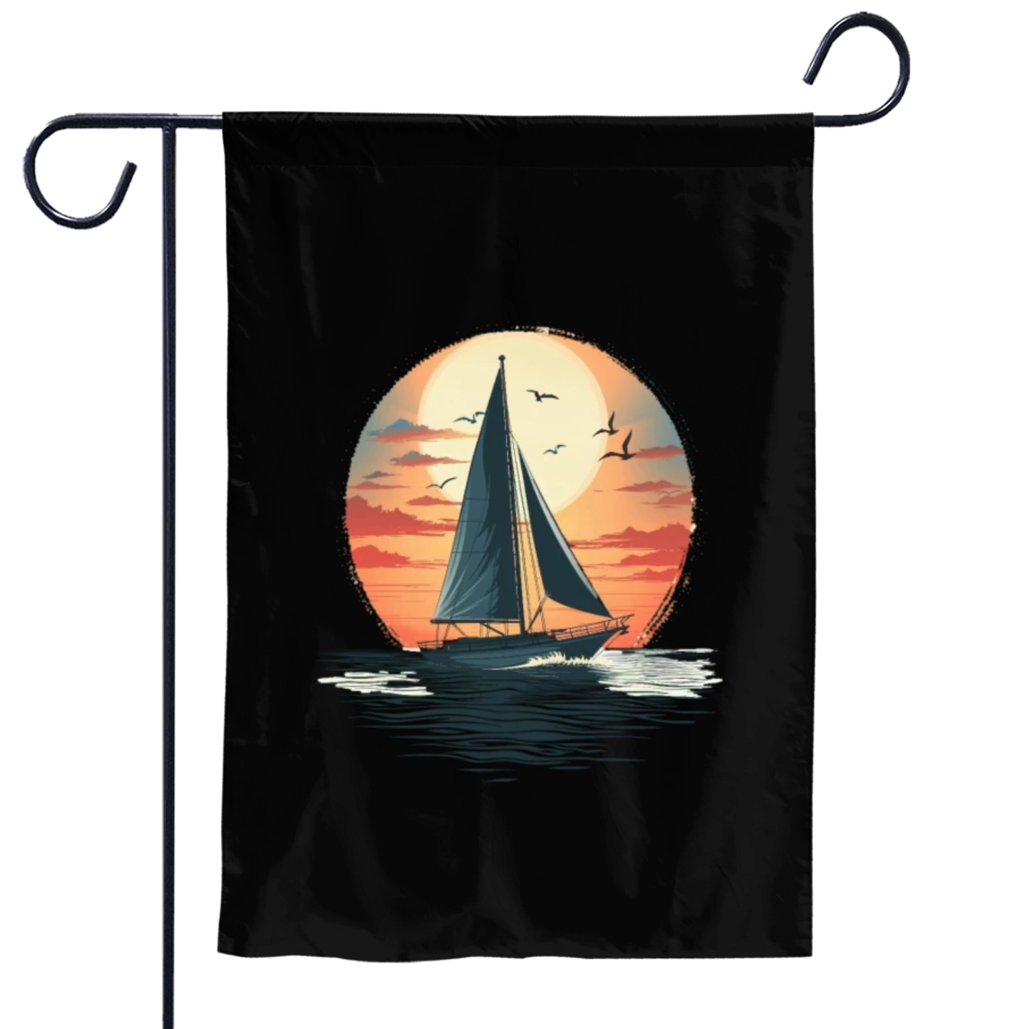 Sail Into The Sunset Nautical Adventure Garden Flags