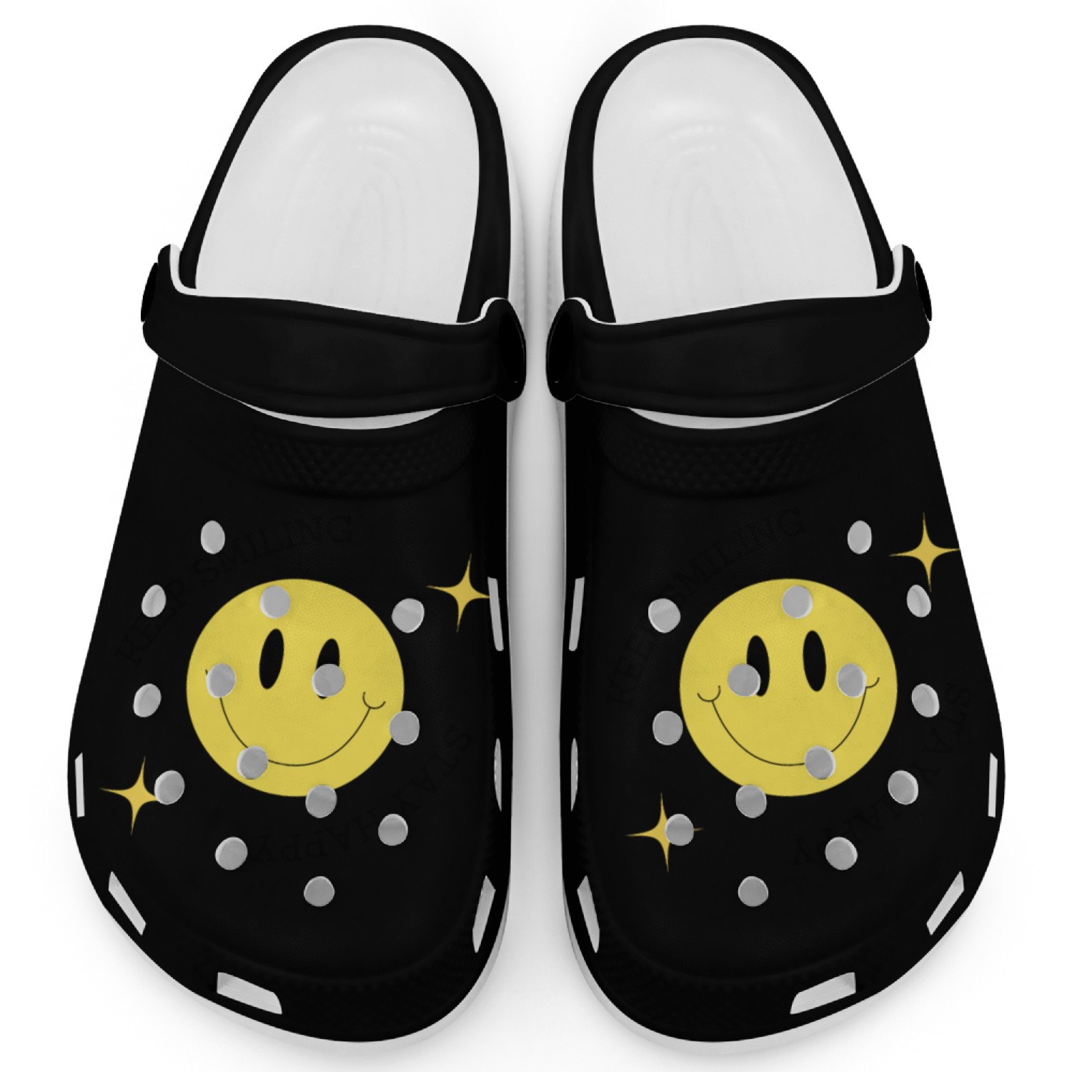 stay hapy and keep smiling Clogs