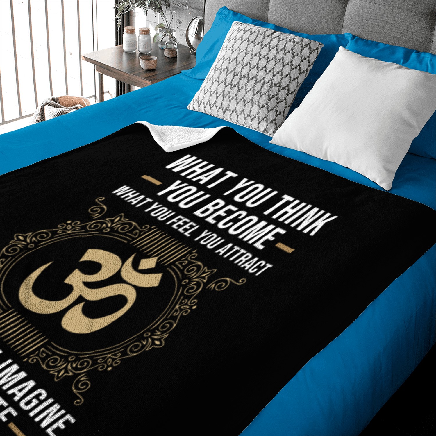 Zen Meditation Om Symbol What You Think You Become Baby Blankets