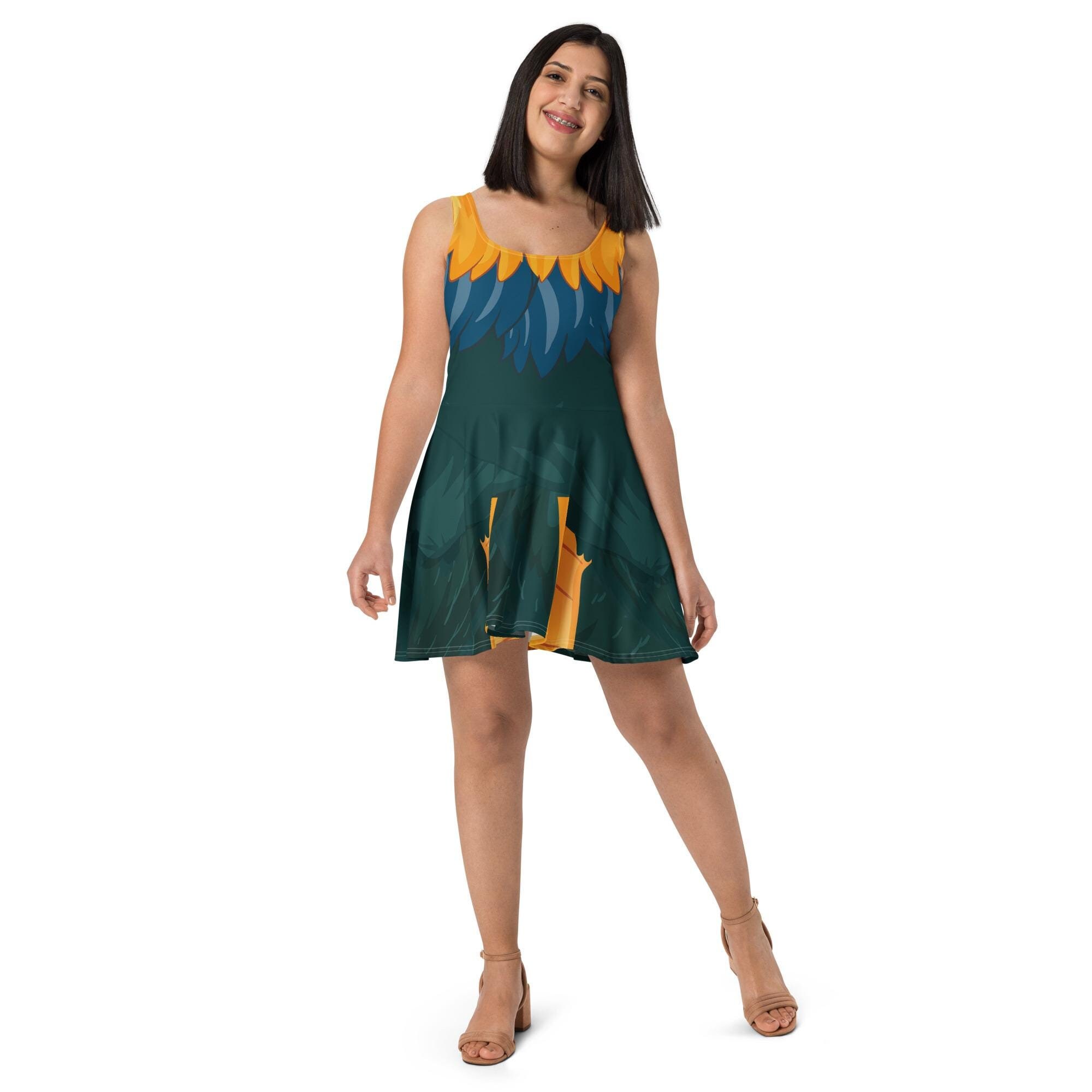 Polynesian Pet Rooster Running Costume Skater Dress