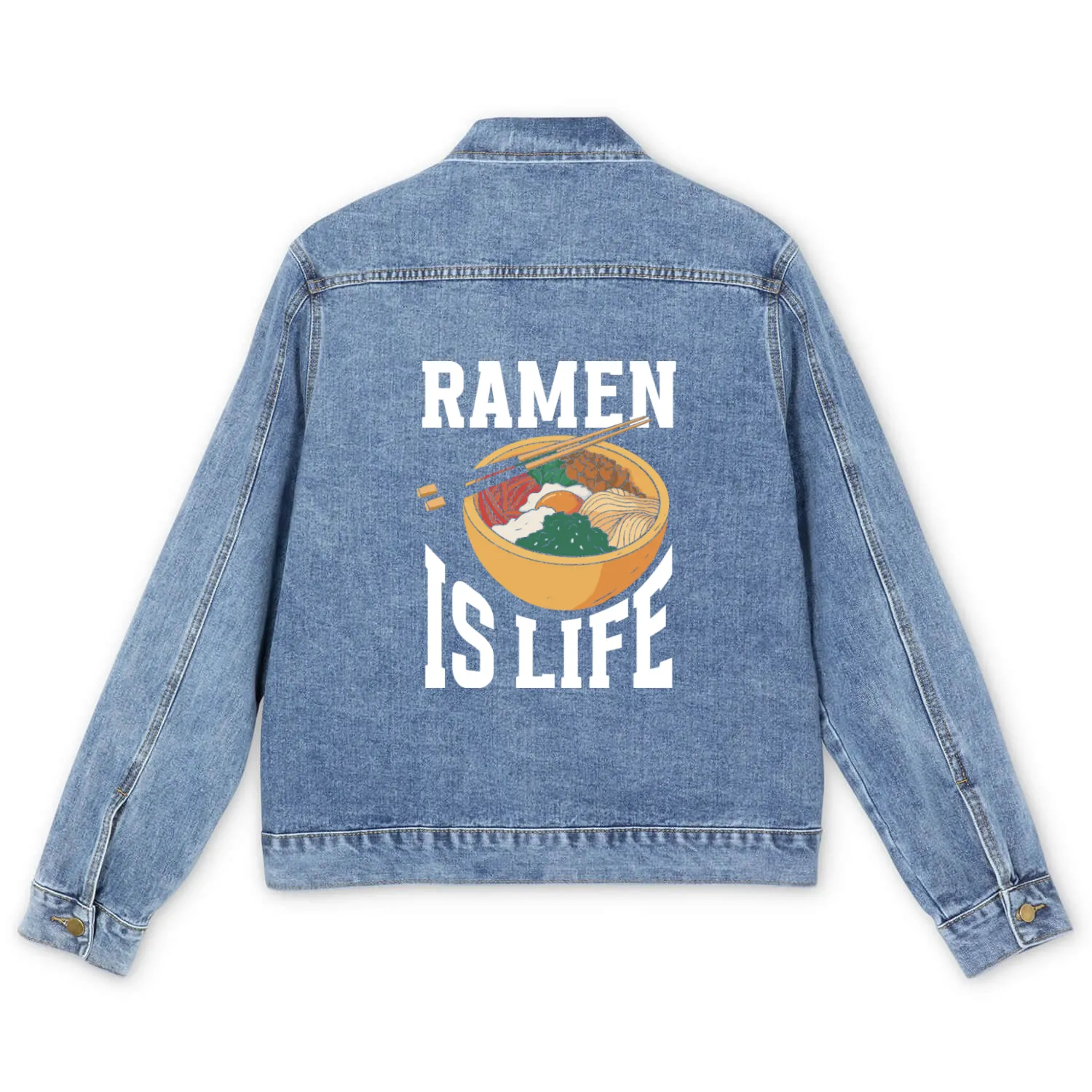 Ramen Is Life Anime Japanese Noodle Soup Men's Denim Jackets