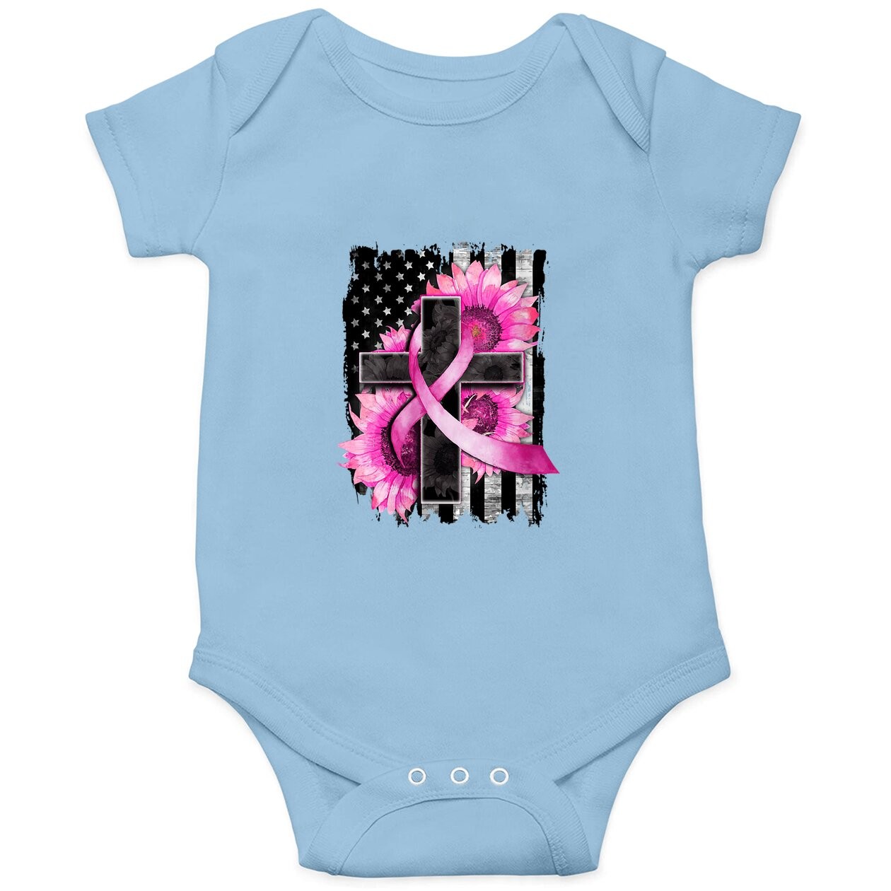 In October We Wear Pink Sunflower Baby Bodysuit