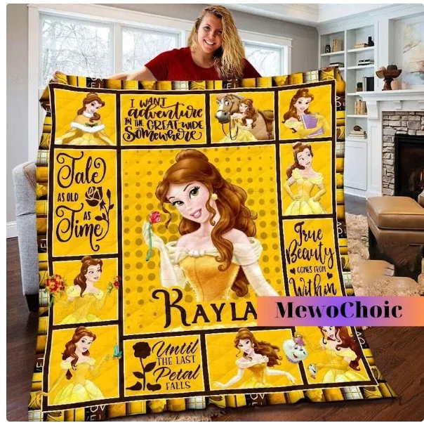Beast And Beauty Quilt, Cartoon Quilt, Gift For Kids